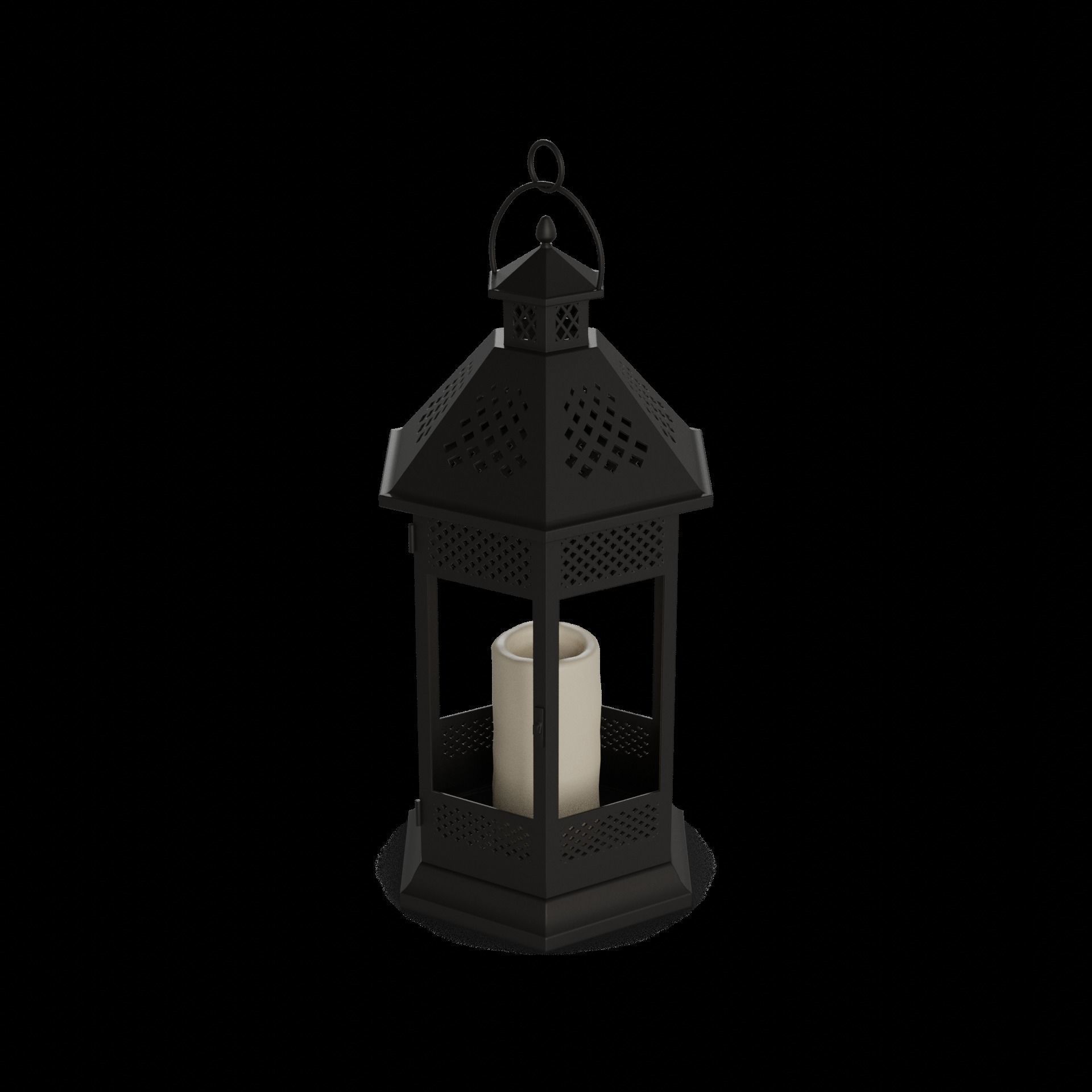 Candles and candleholders Candle Lantern 3D model_1