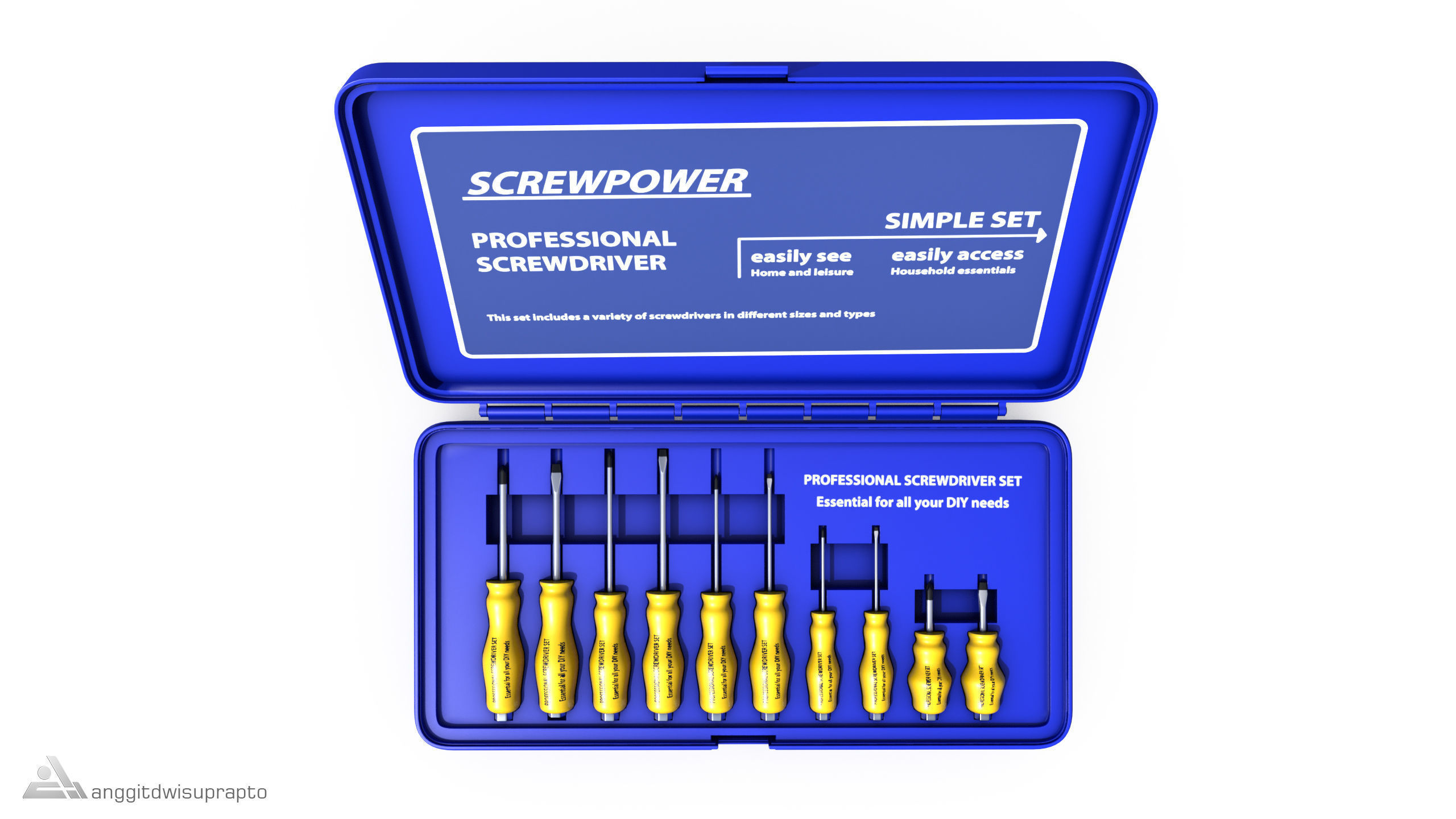 DIY essentials Screwdriver Set 3D model_4