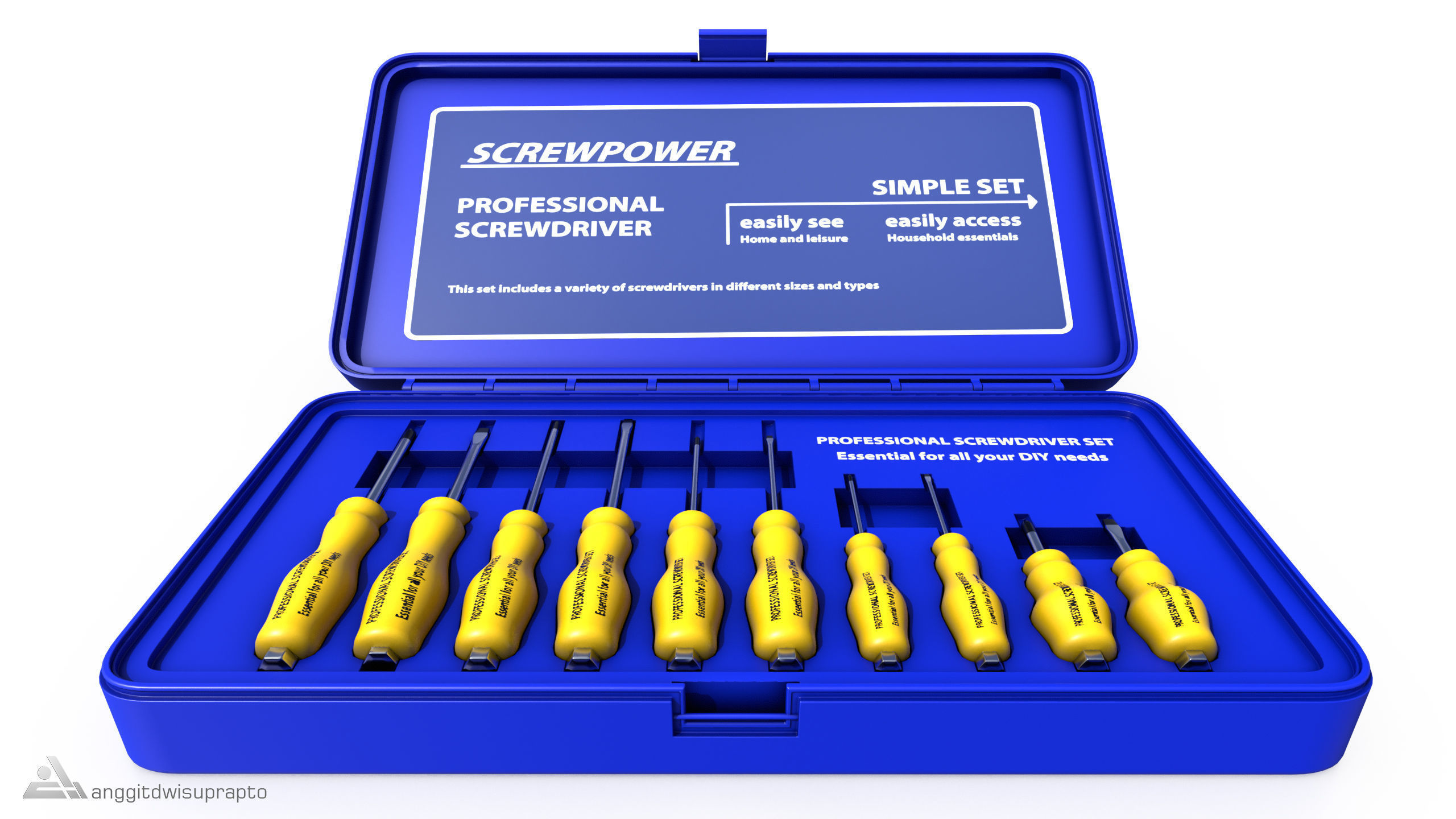 DIY essentials Screwdriver Set 3D model_3