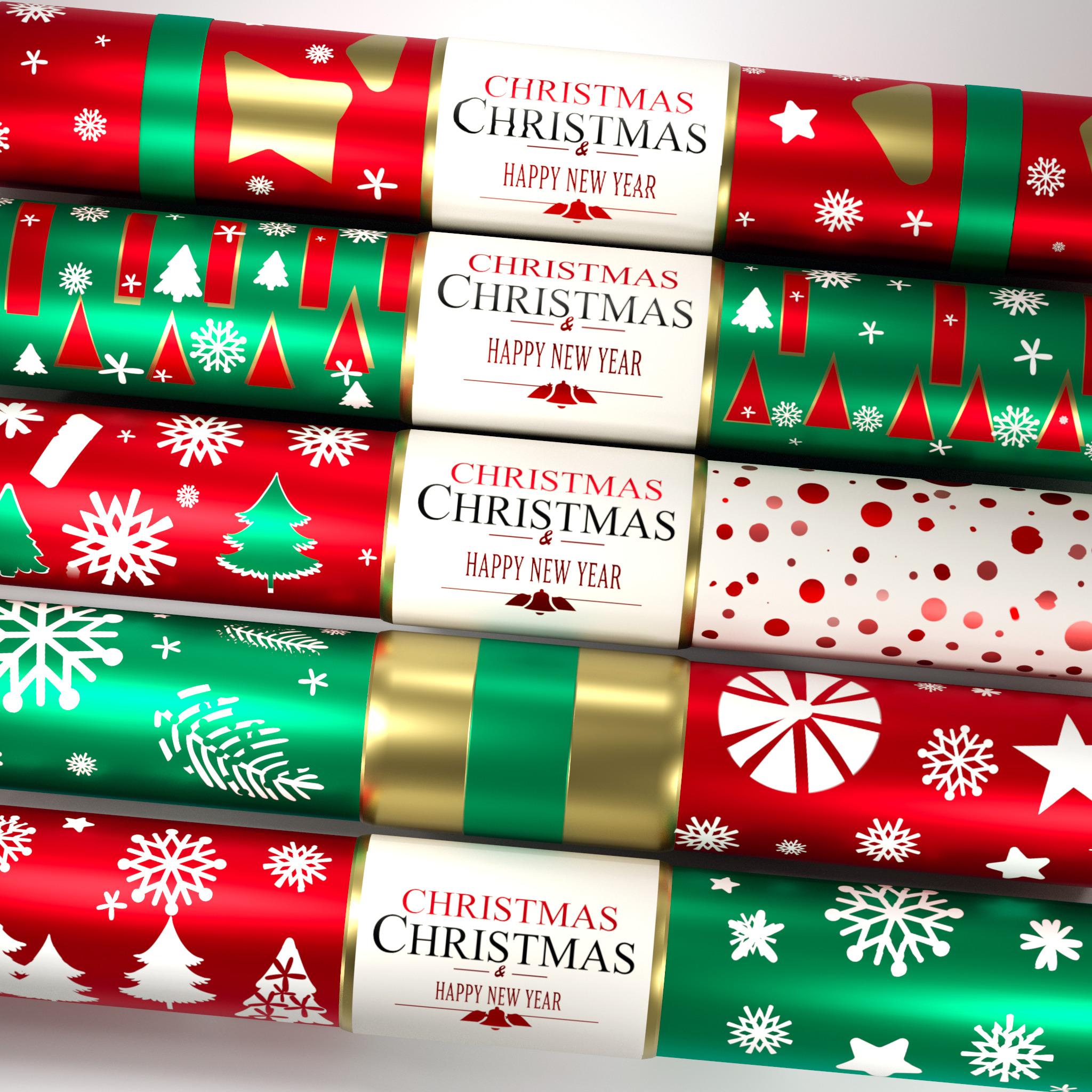 Christmas decorations Christmas Crackers Low-poly 3D model_1