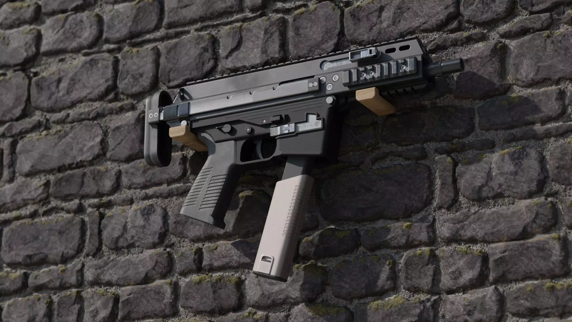 Semi-Auto Pistol APC10 Free low-poly 3D model