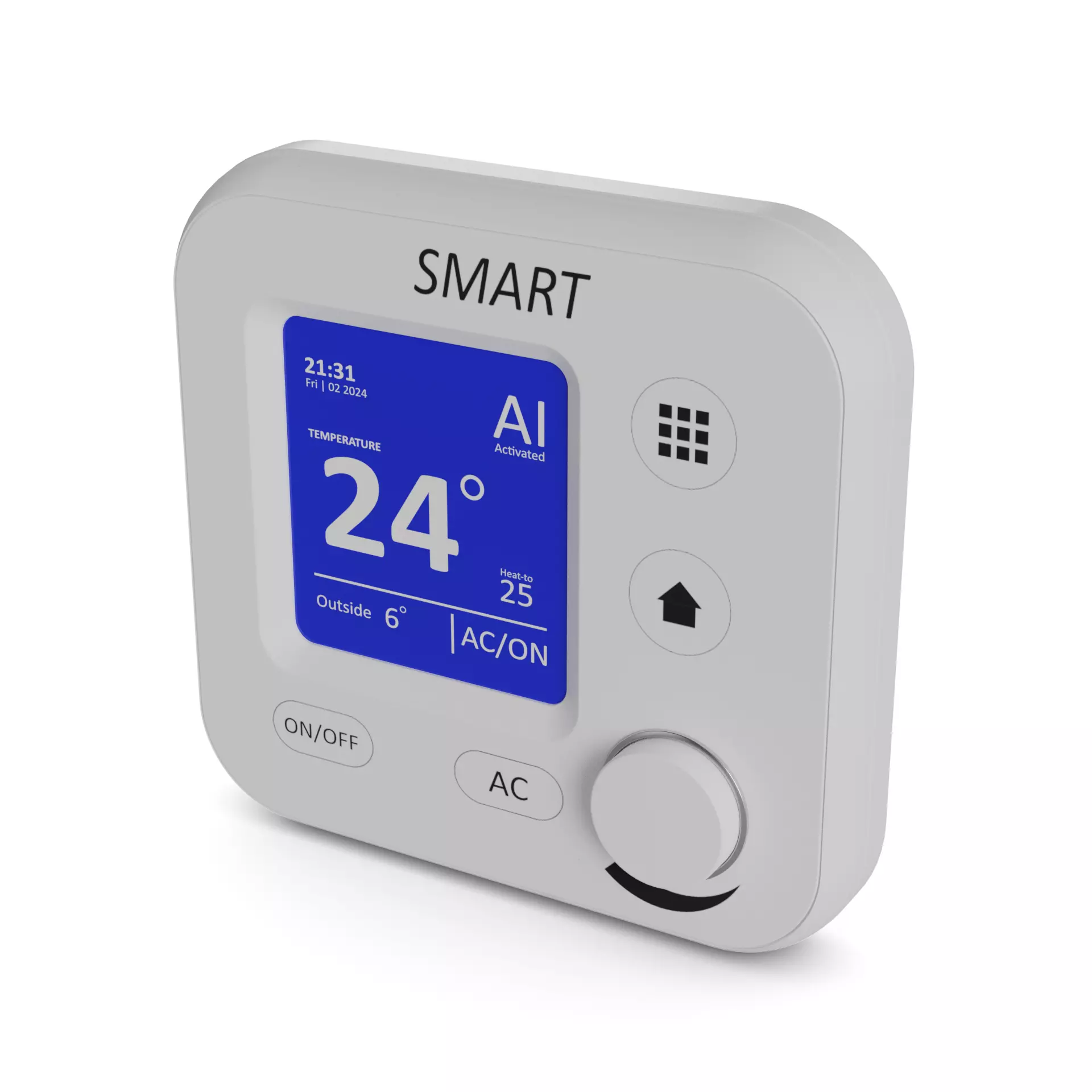 Electronic devices and accessories Smart Thermostat Low-poly 3D model_0