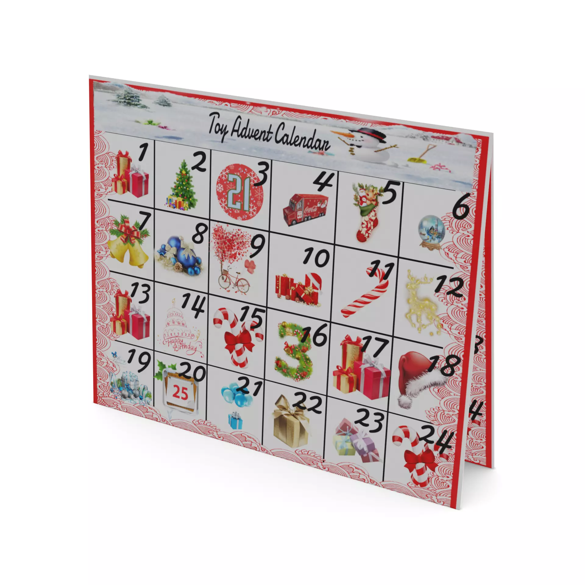 Toy advent calendars Toy Advent Calendar Low-poly 3D model_0
