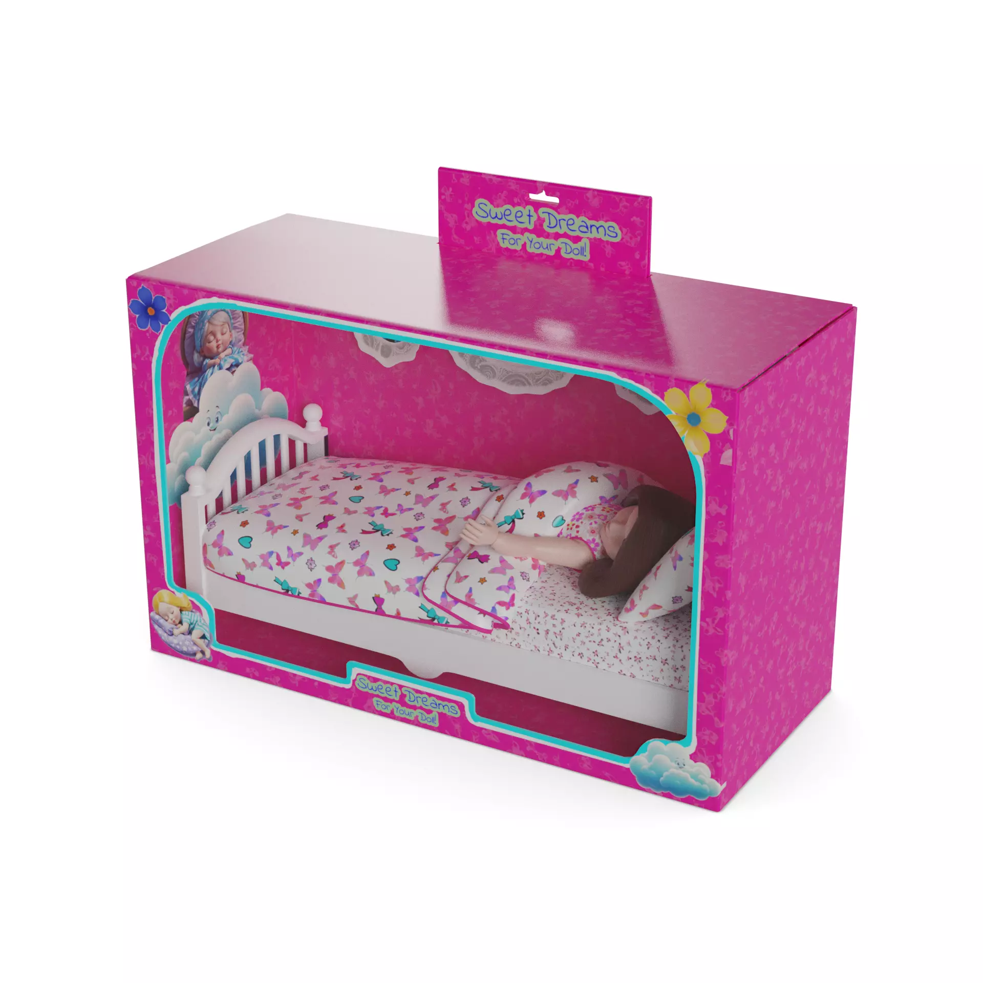 Dolls and their accessories Doll Bed 3D model_0