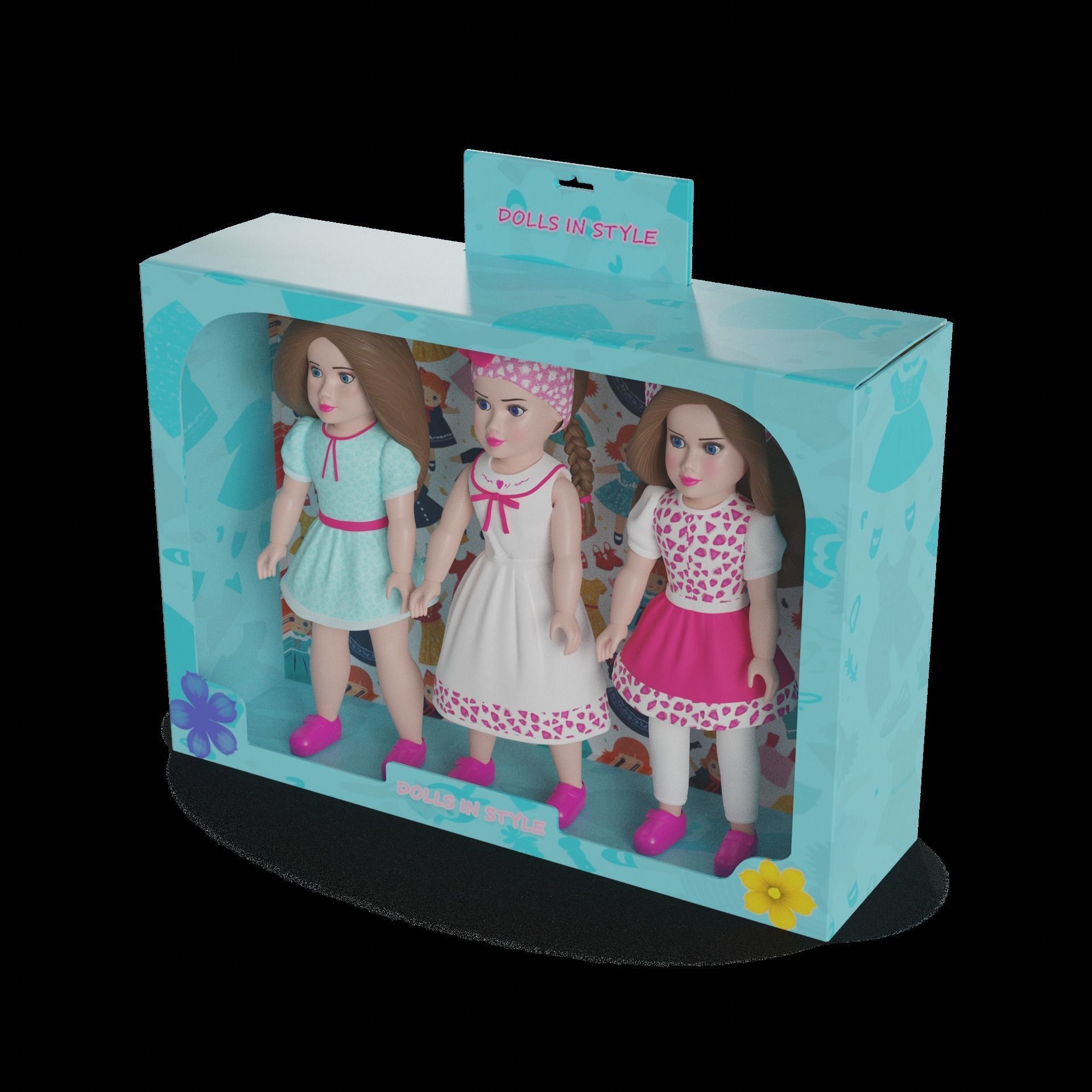 Dolls and their accessories Doll Clothes Set 3D model_1