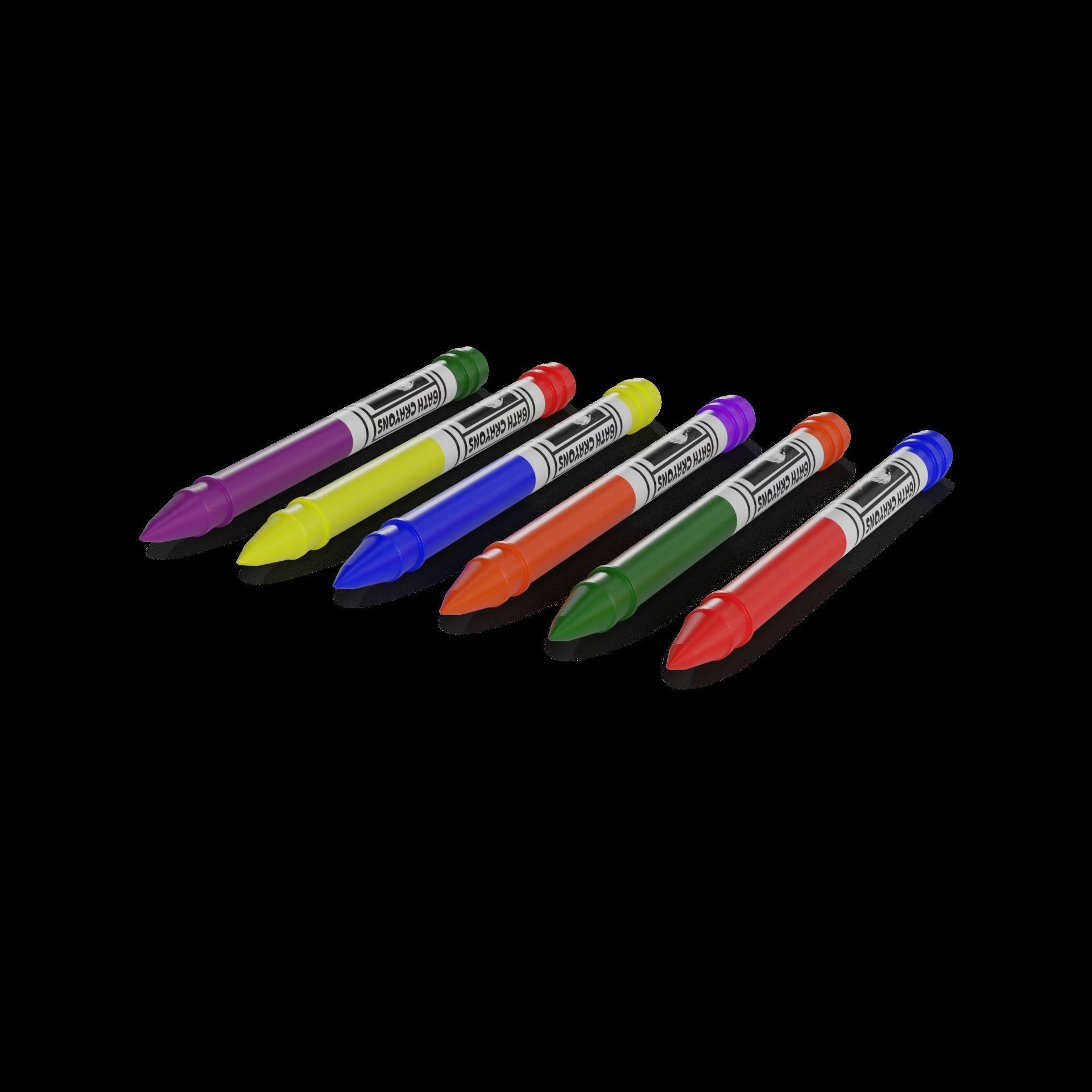 Other toys Bath Crayons Low-poly 3D model_1