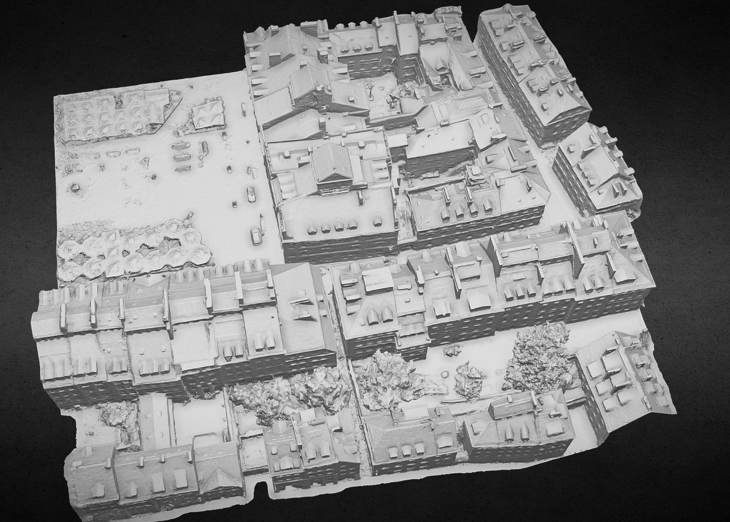 old town buidlings drone air photogrammetry 3D model_5