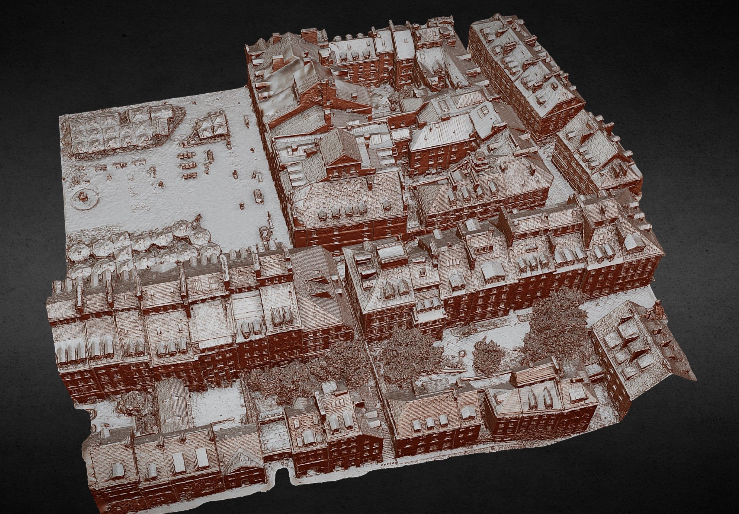 old town buidlings drone air photogrammetry 3D model_4