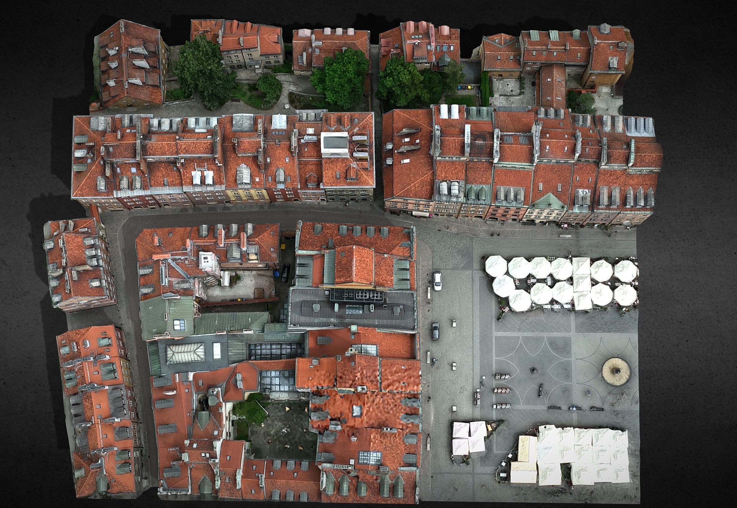 old town buidlings drone air photogrammetry 3D model_3