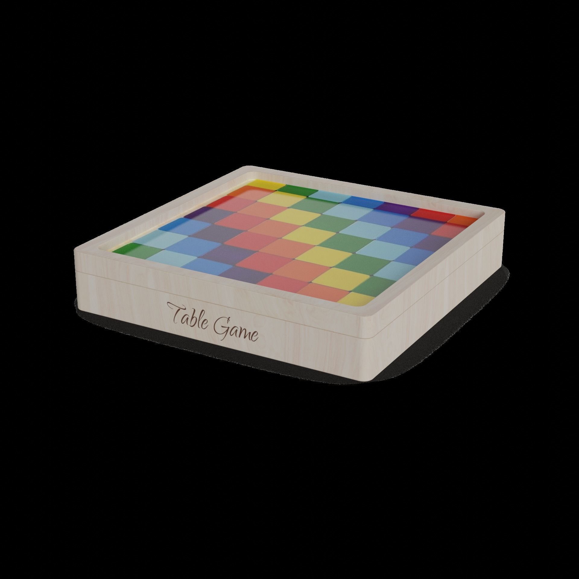 Table games Wooden Block Puzzle Low-poly 3D model_1