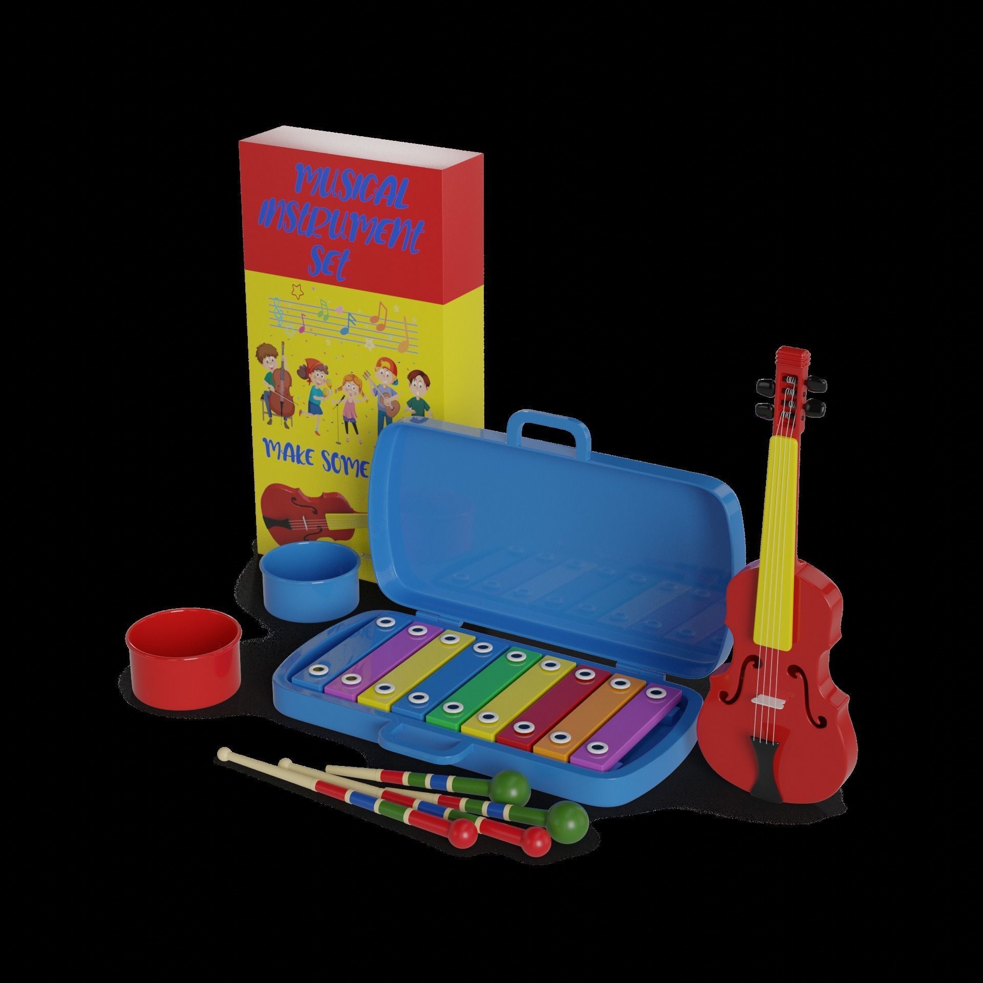 Table games Musical Instrument Set 3D model_1