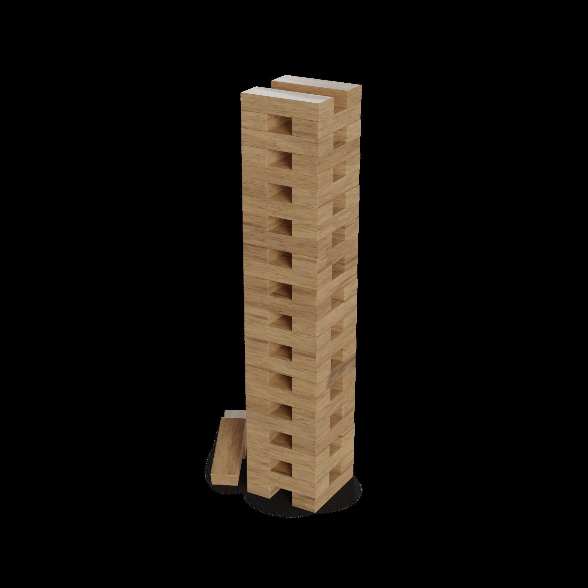 Table games Jenga Blocks 3D model_1