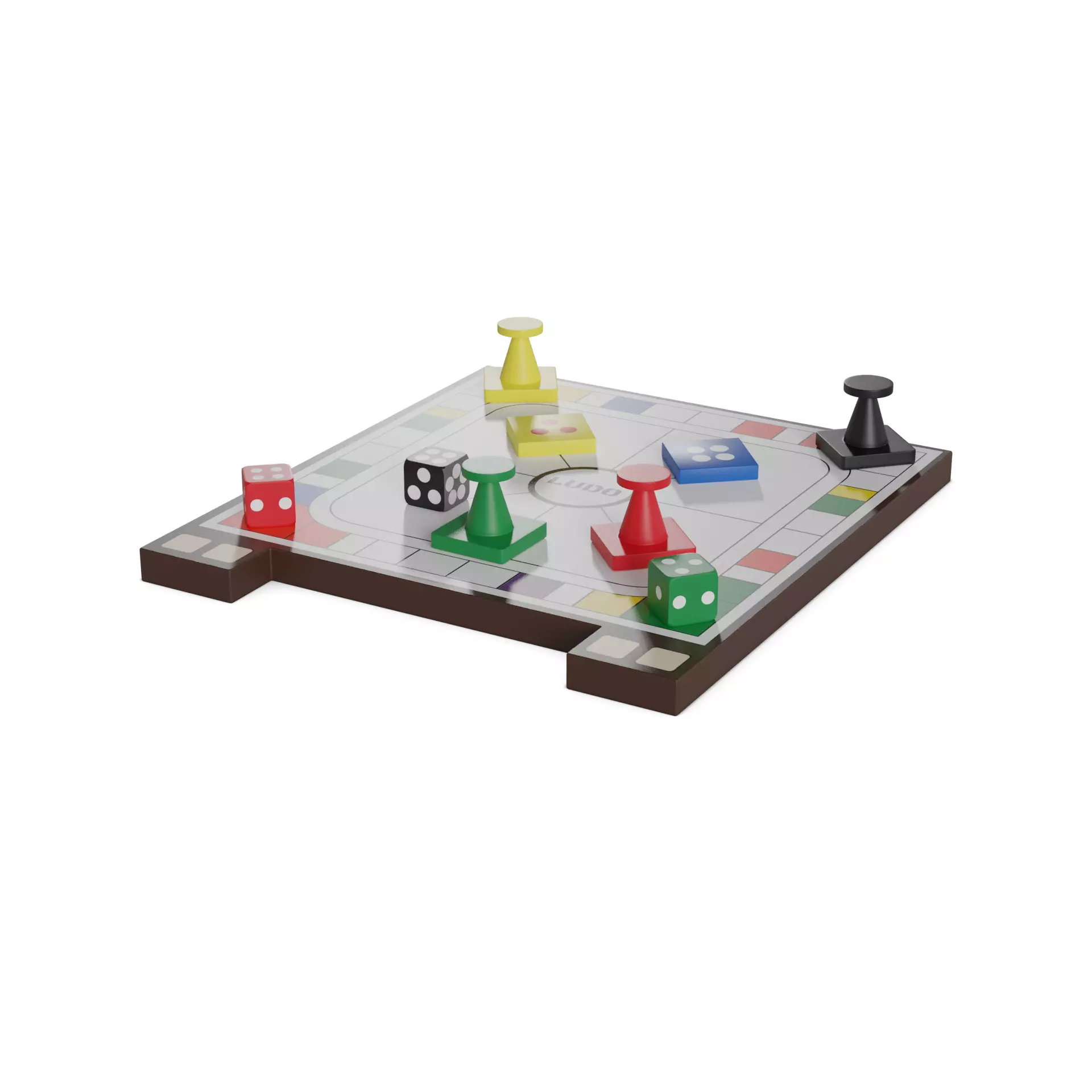 Table games Ludo Game Low-poly 3D model