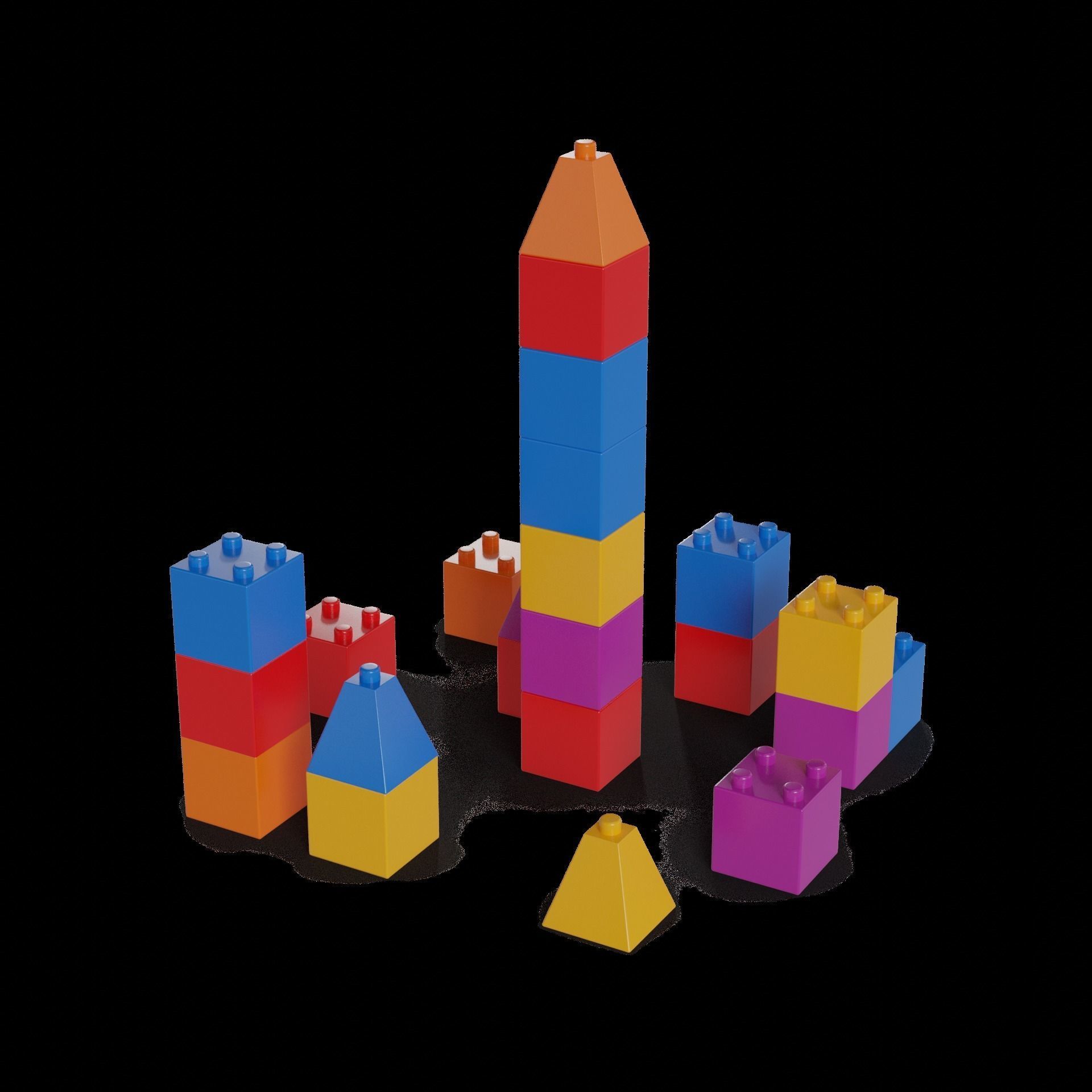 Baby and educational toys Building Blocks Low-poly 3D model_1
