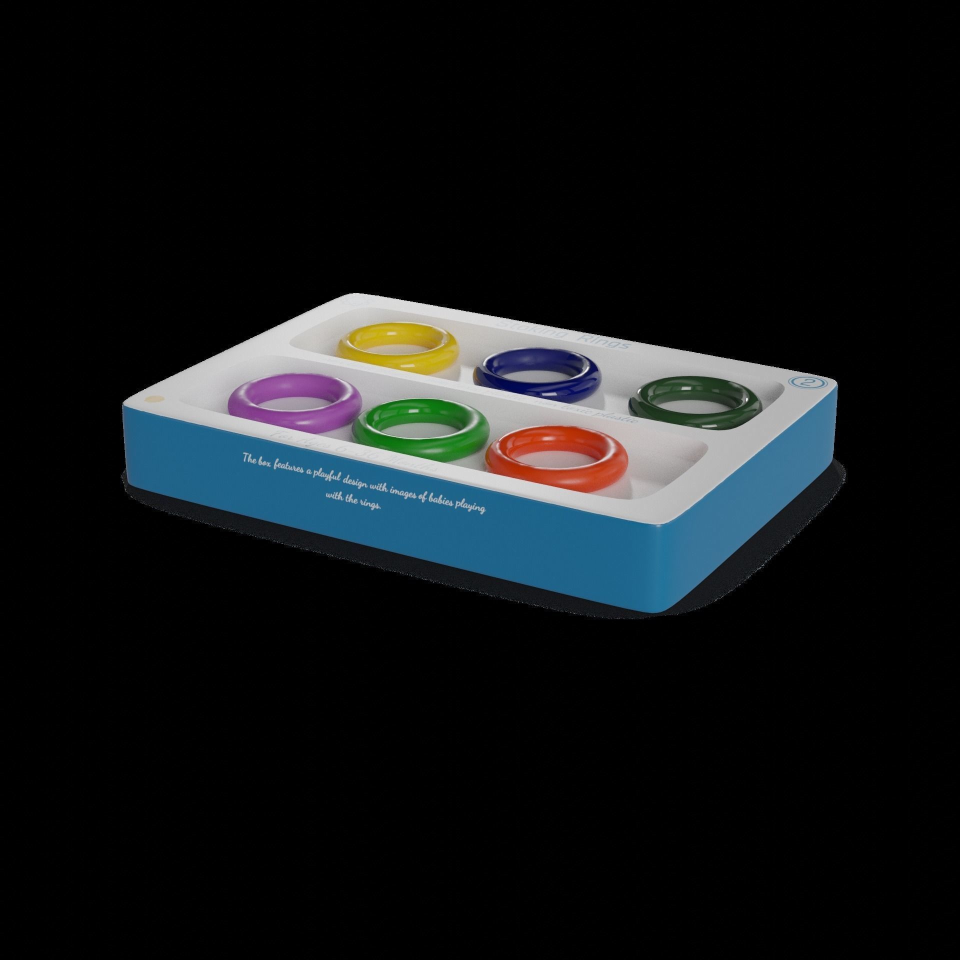 Baby and educational toys Stacking Rings Low-poly 3D model_1