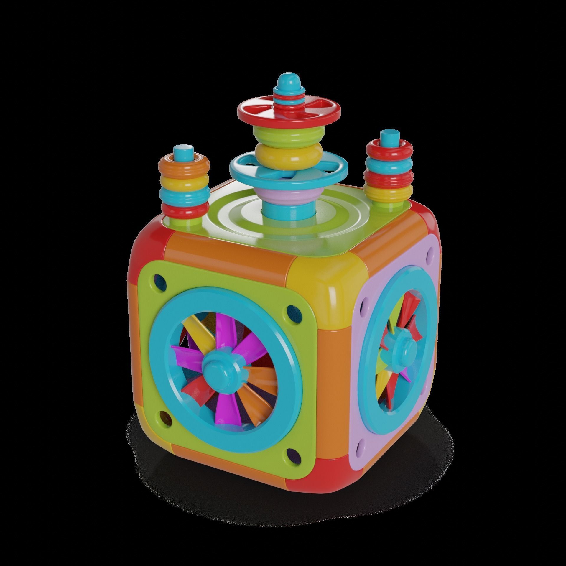 Baby and educational toys Activity Cube 3D model_1