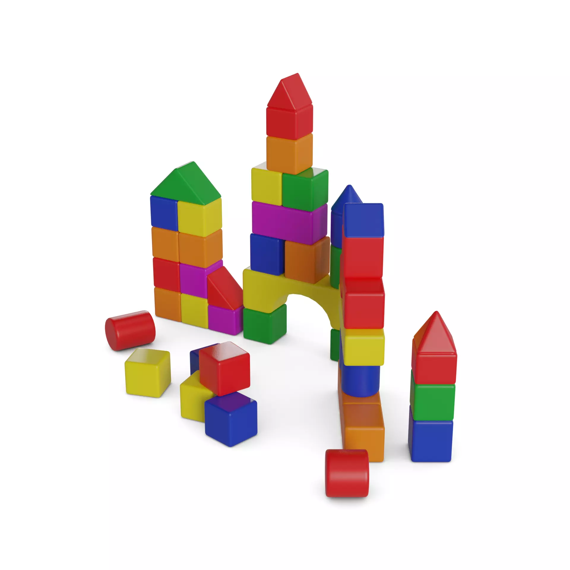 Baby and educational toys Soft Building Blocks Low-poly 3D model_0