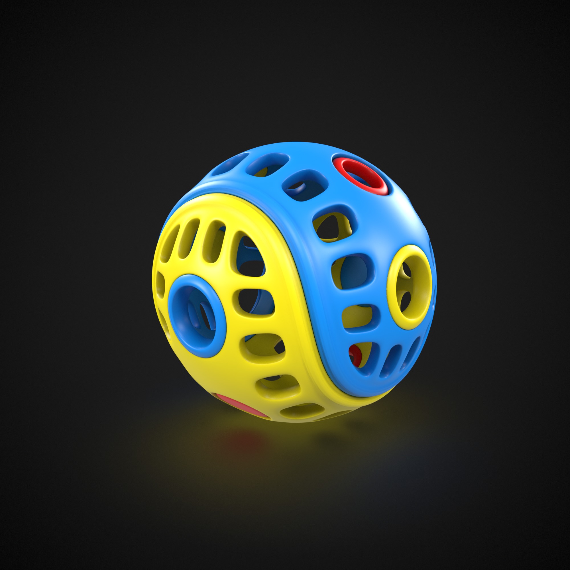 Baby and educational toys - Rattle Ball 3D model_4