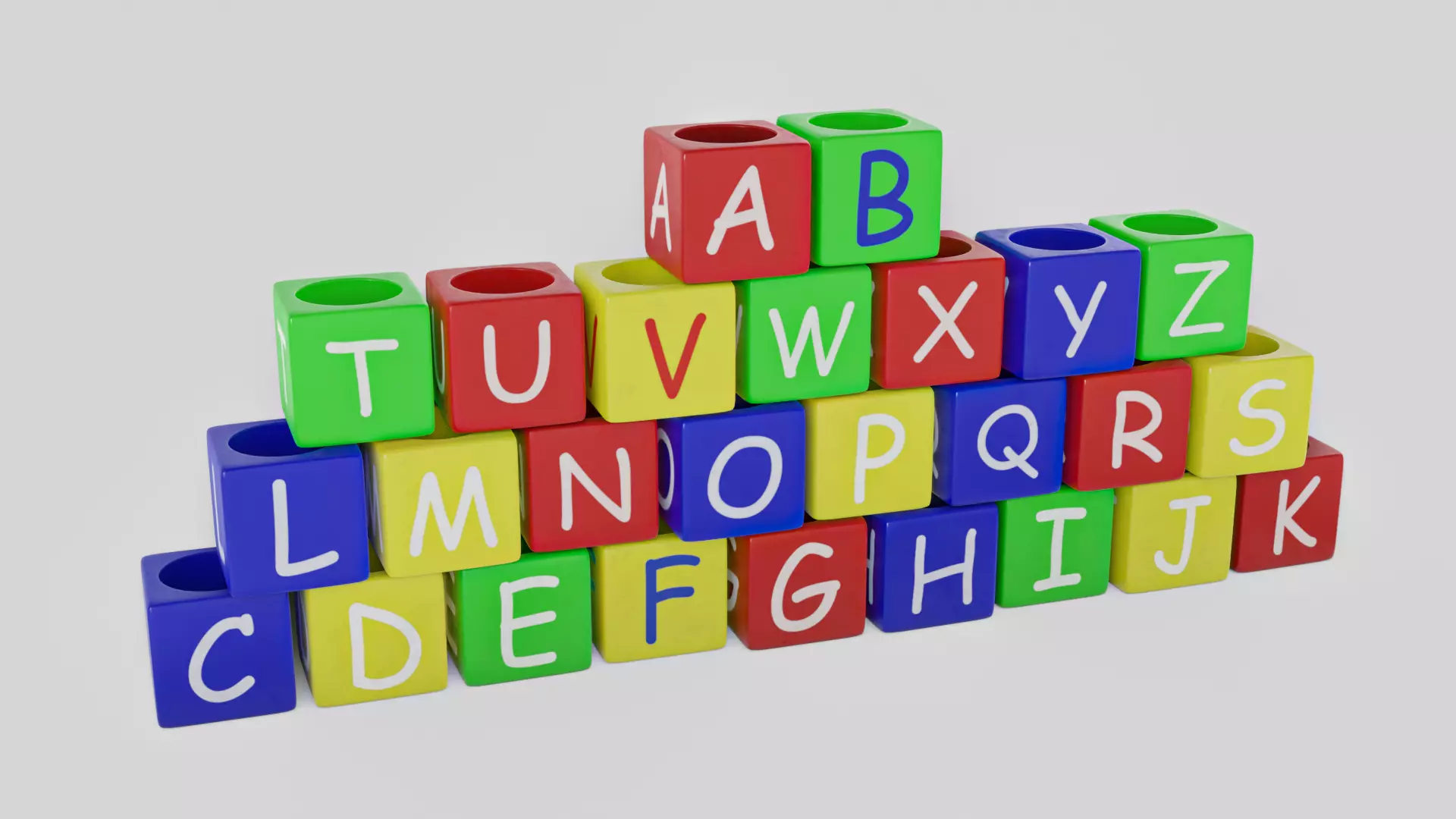 Baby and educational toys Alphabet Blocks Low-poly 3D model_0