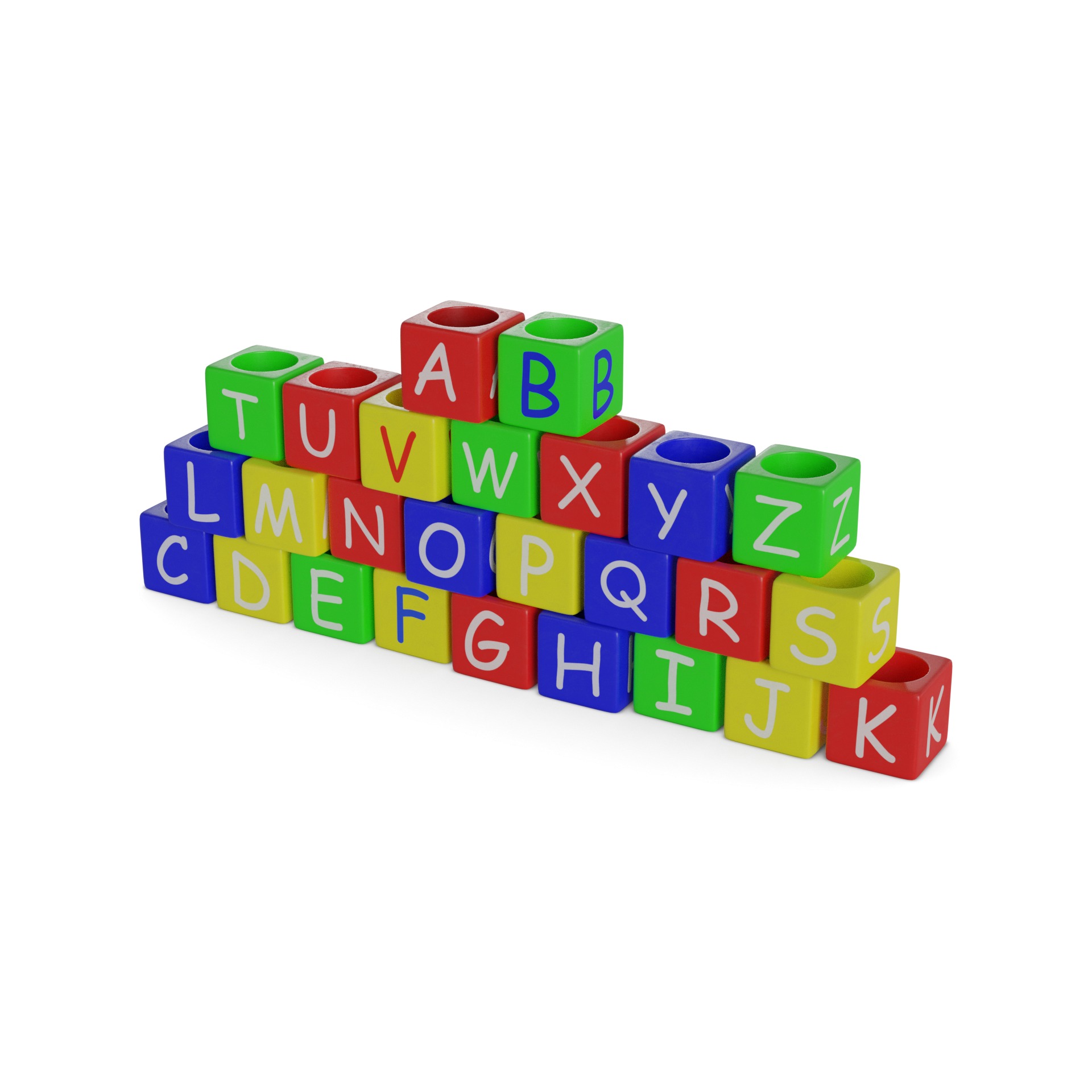 Baby and educational toys Alphabet Blocks Low-poly 3D model_8