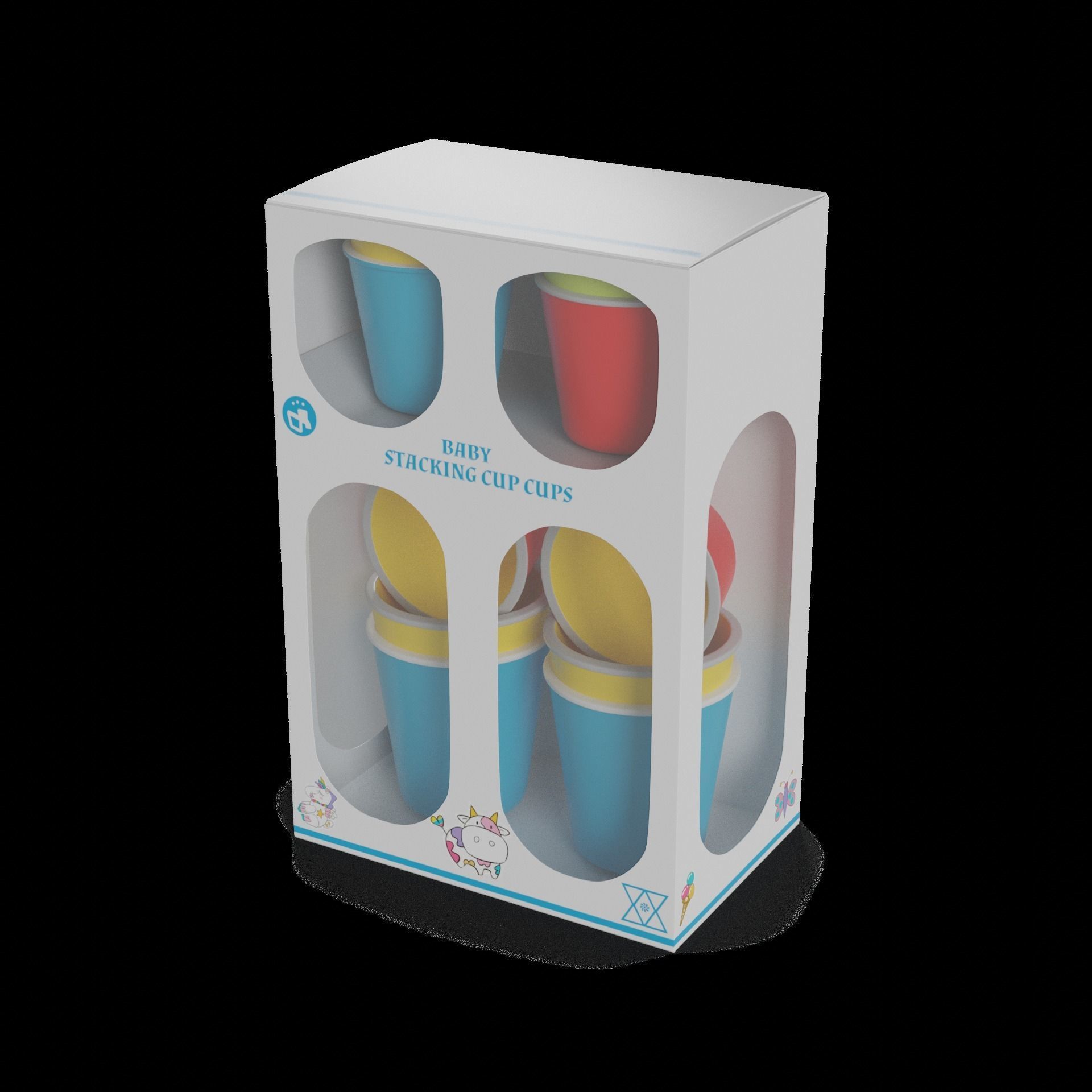 Baby and educational toys Baby Stacking Cups 3D model_1