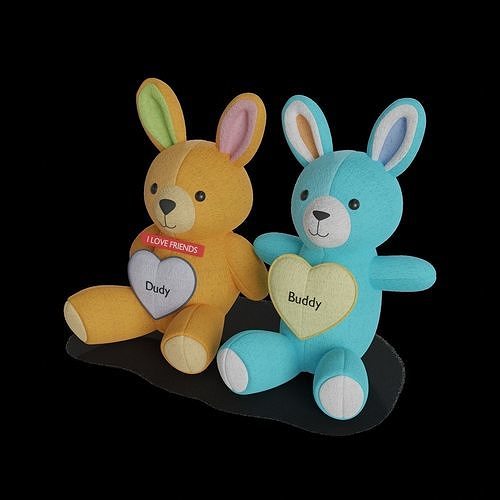 Cars and action games Stuffed Animal Set 3D model 2