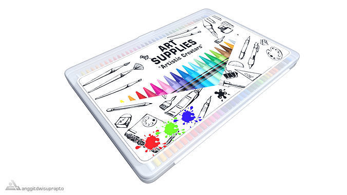 Cars and action games Art Supplies Set 3D model