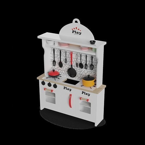 Cars and action games Play Kitchen Set 3D model 2
