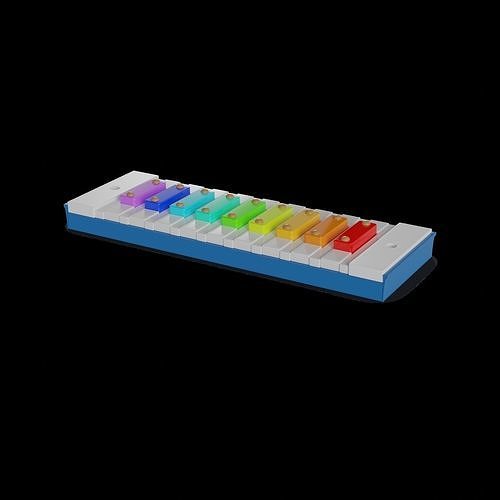Cars and action games Musical Instrument Set Low-poly 3D model 2