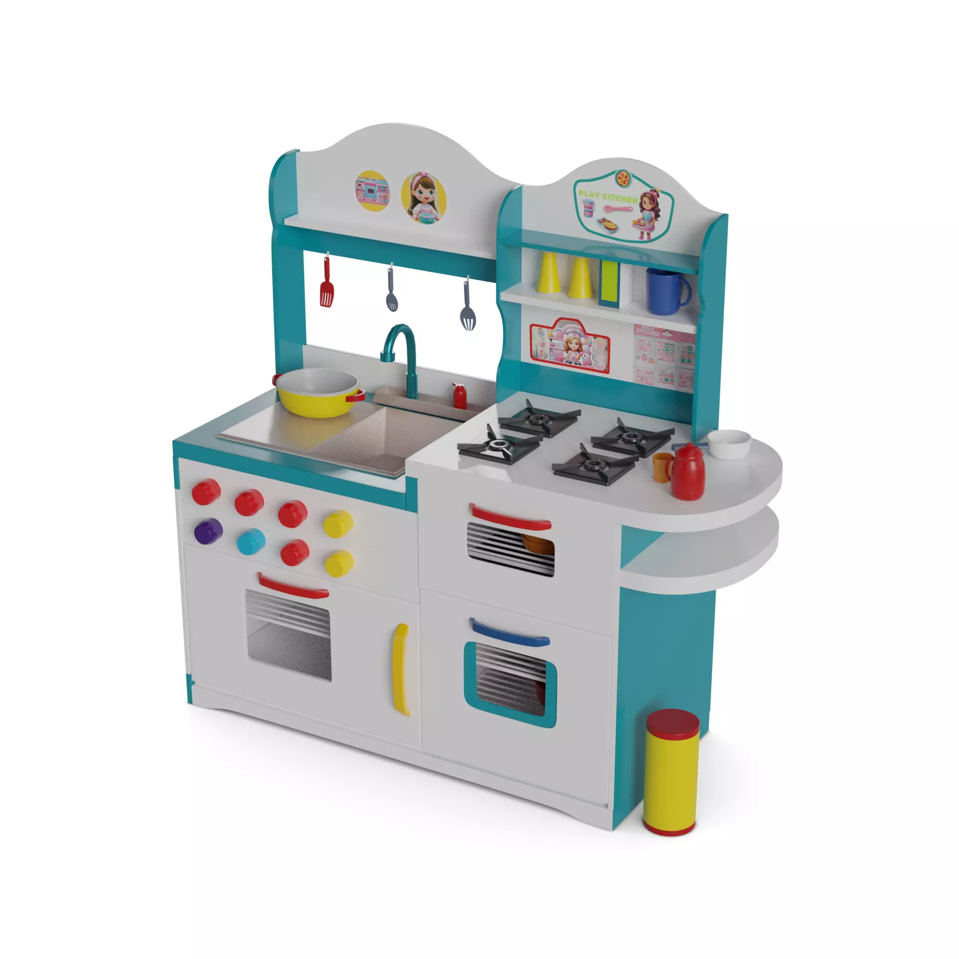Cars and action games Play Kitchen Set 3D model_0