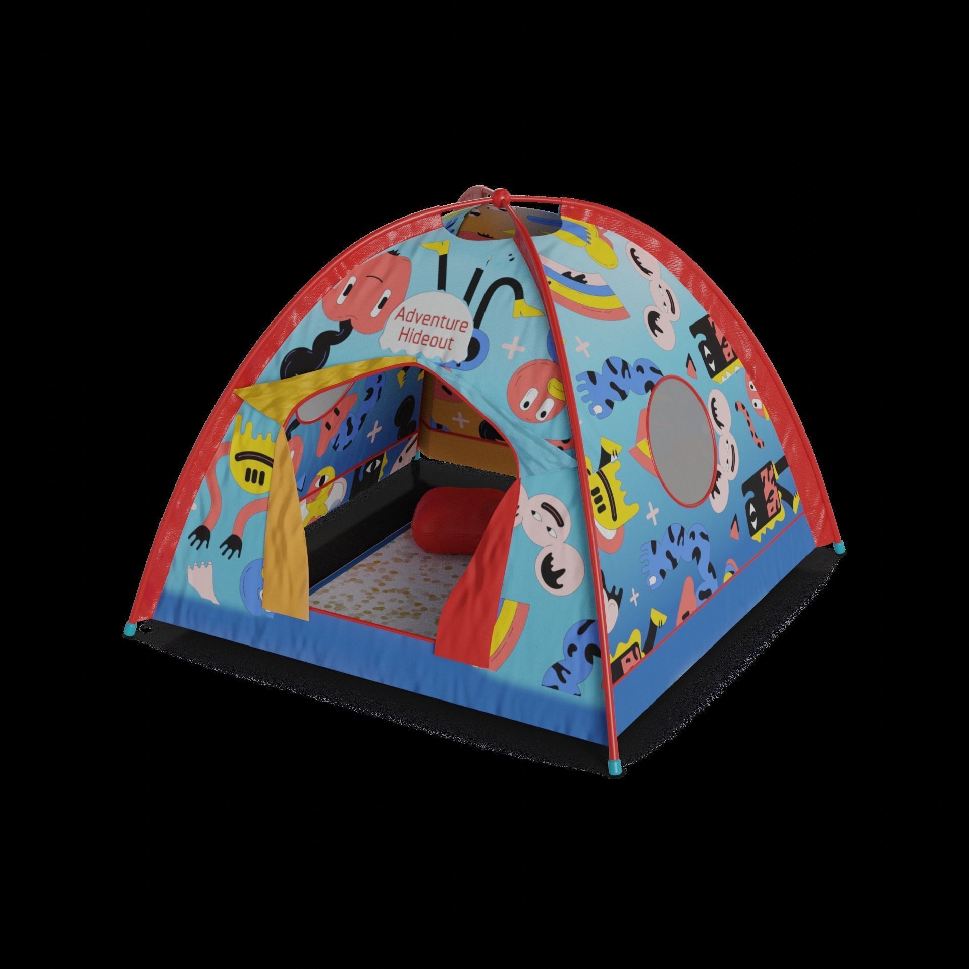 Cars and action games Play Tent 3D model_1