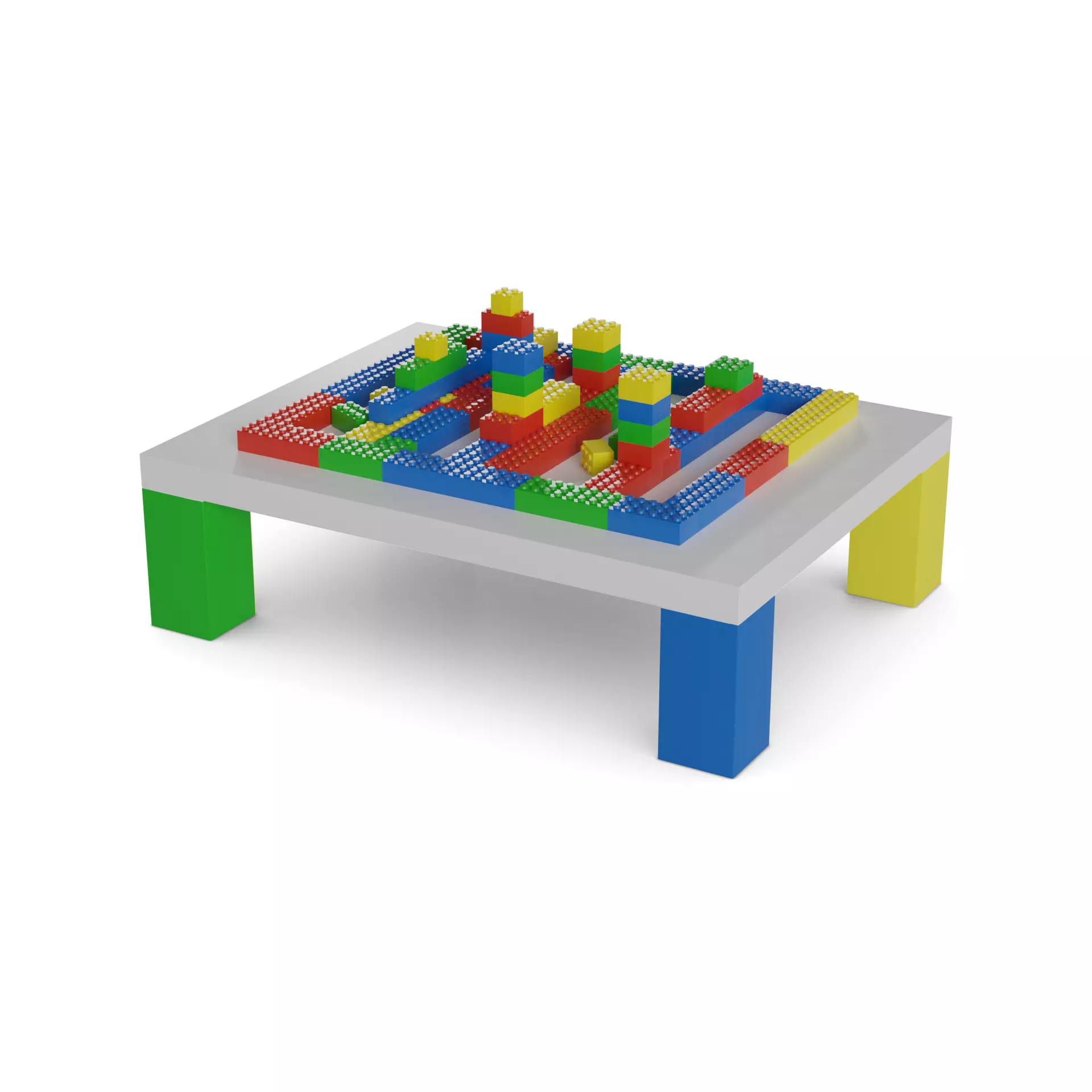 Cars and action games Building Block Table 3D model