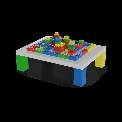 Cars and action games Building Block Table 3D model 2