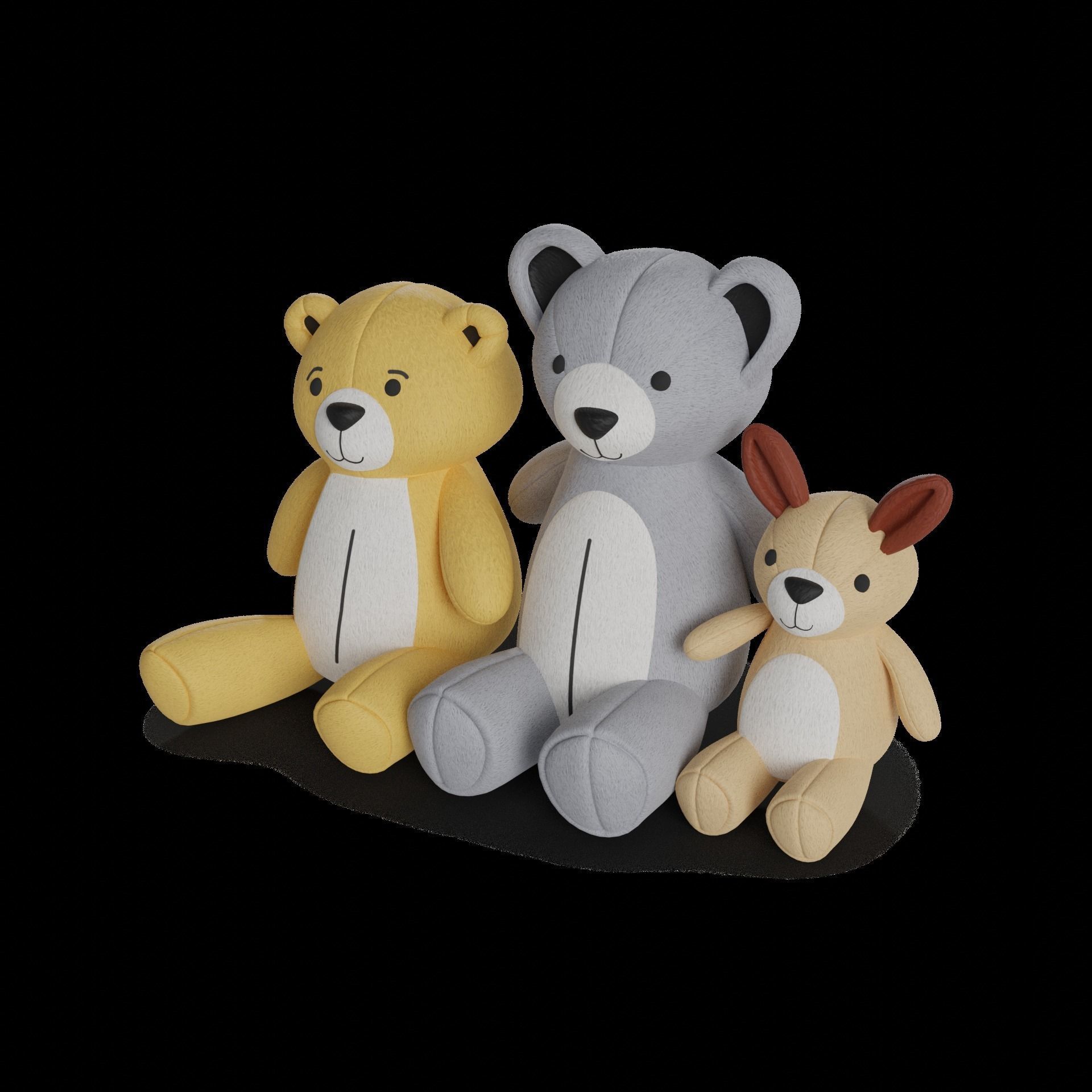 Cars and action games Soft Toy Set 3D model_1