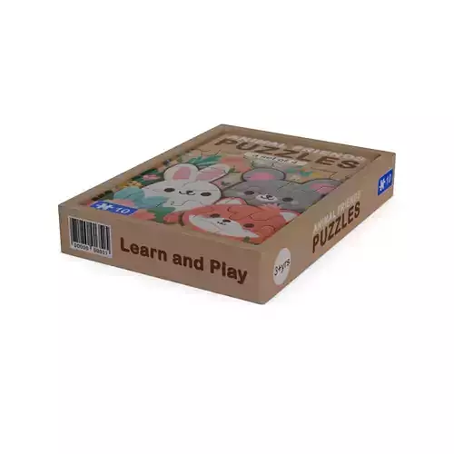 Animal Friends Puzzle Set Low-poly 3D model