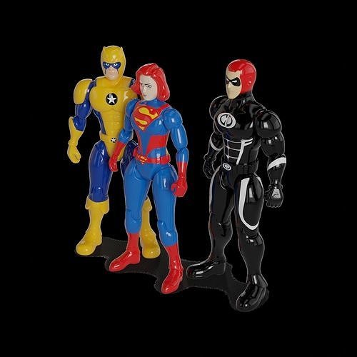 Cars and action games Action Figure Set 3D model 2