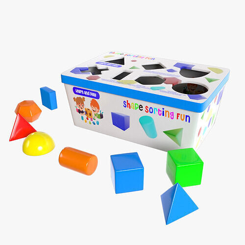 Creative and interactive toys Shape Sorting Fun Low-poly 3D model