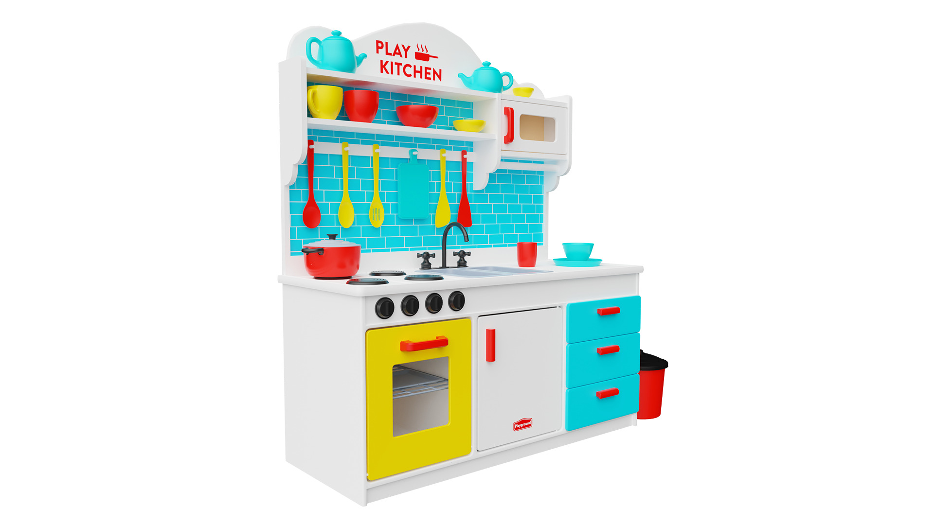 Creative and interactive toys Play Kitchen Set 3D model_3