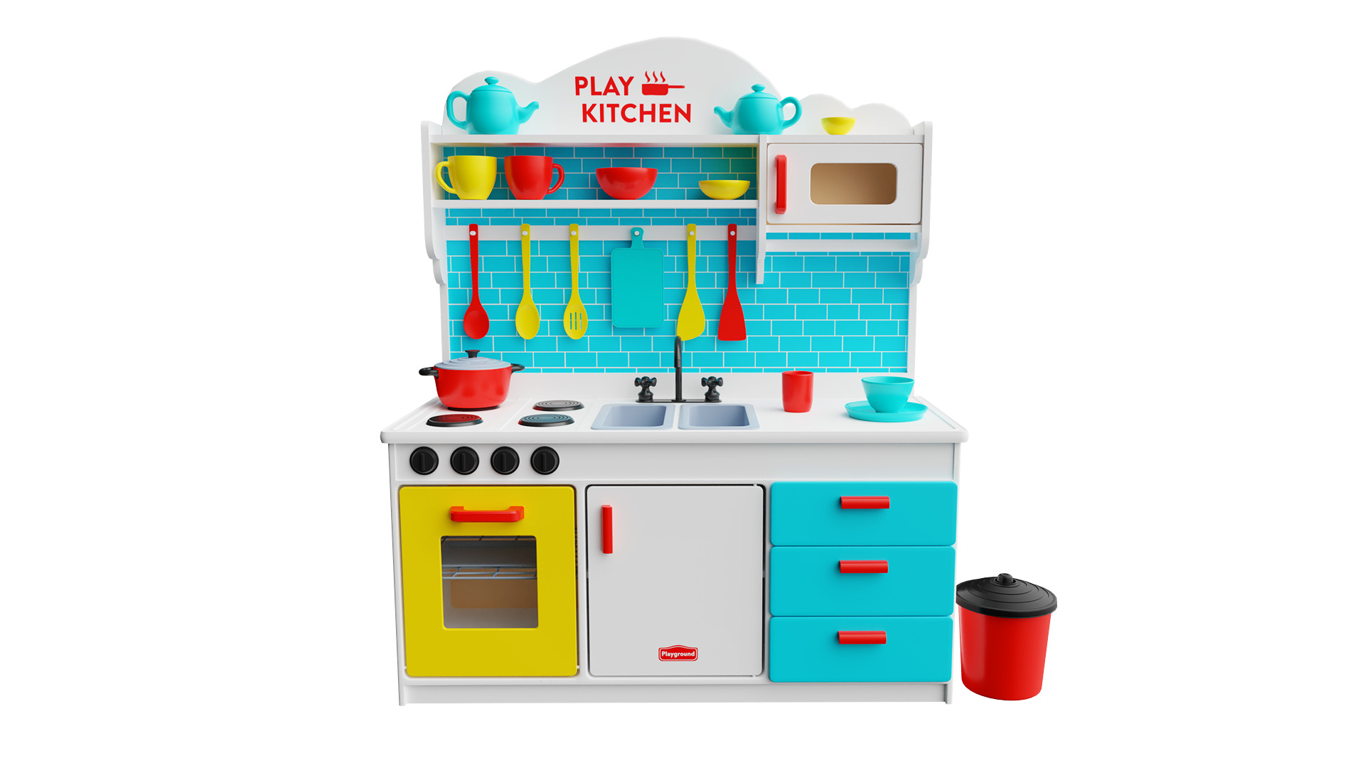 Creative and interactive toys Play Kitchen Set 3D model_1