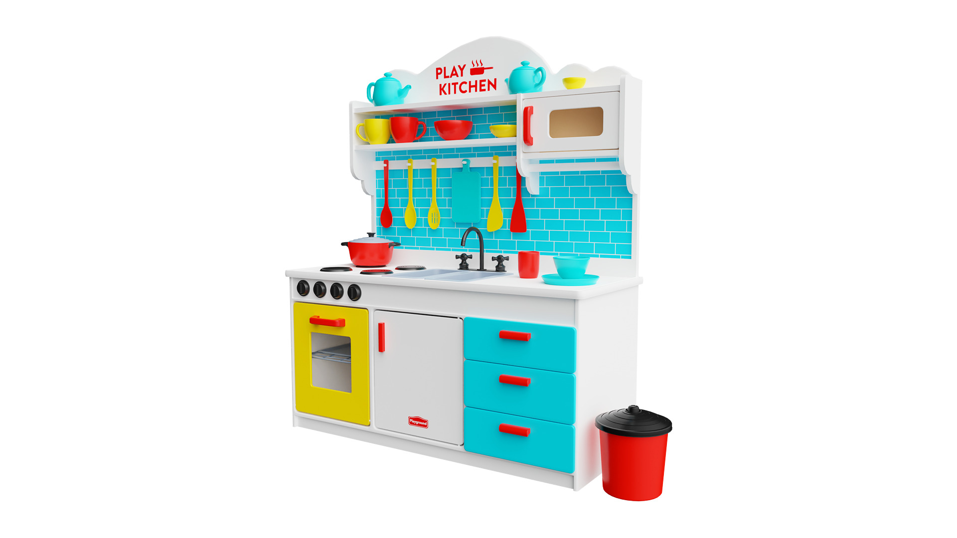 Creative and interactive toys Play Kitchen Set 3D model_2