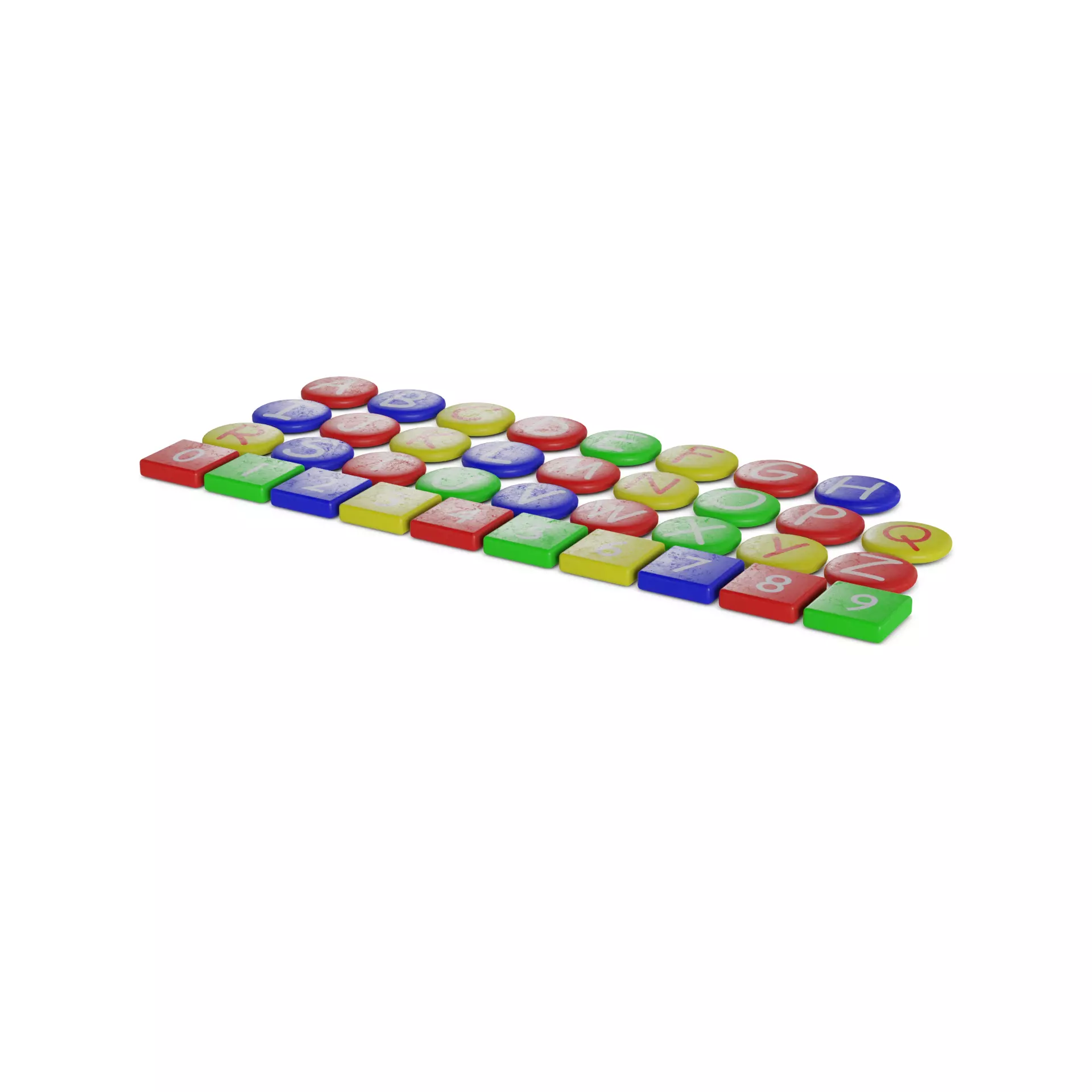 Creative and interactive toys Magnetic Letters and Numbers Low-poly 3D model_0