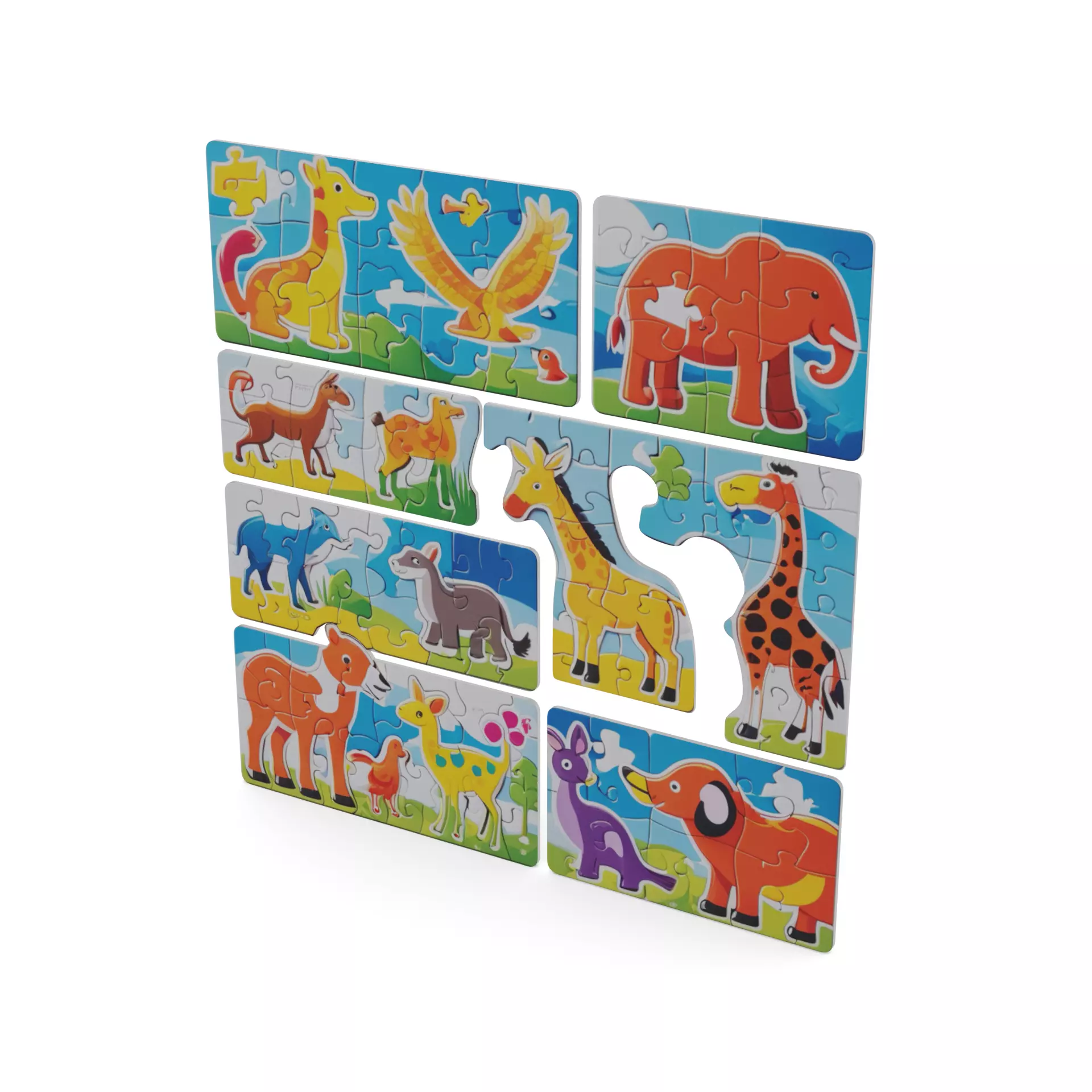 Creative and interactive toys Puzzle Set Low-poly 3D model_0