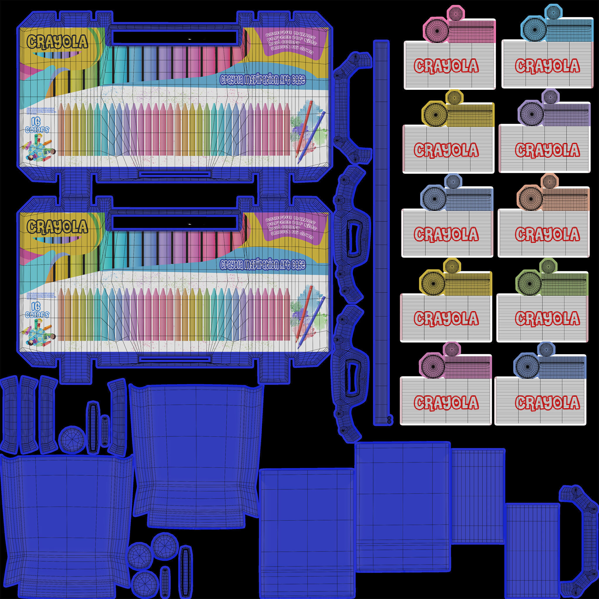 Creative and interactive toys Crayola Inspiration Art Case 3D model_16