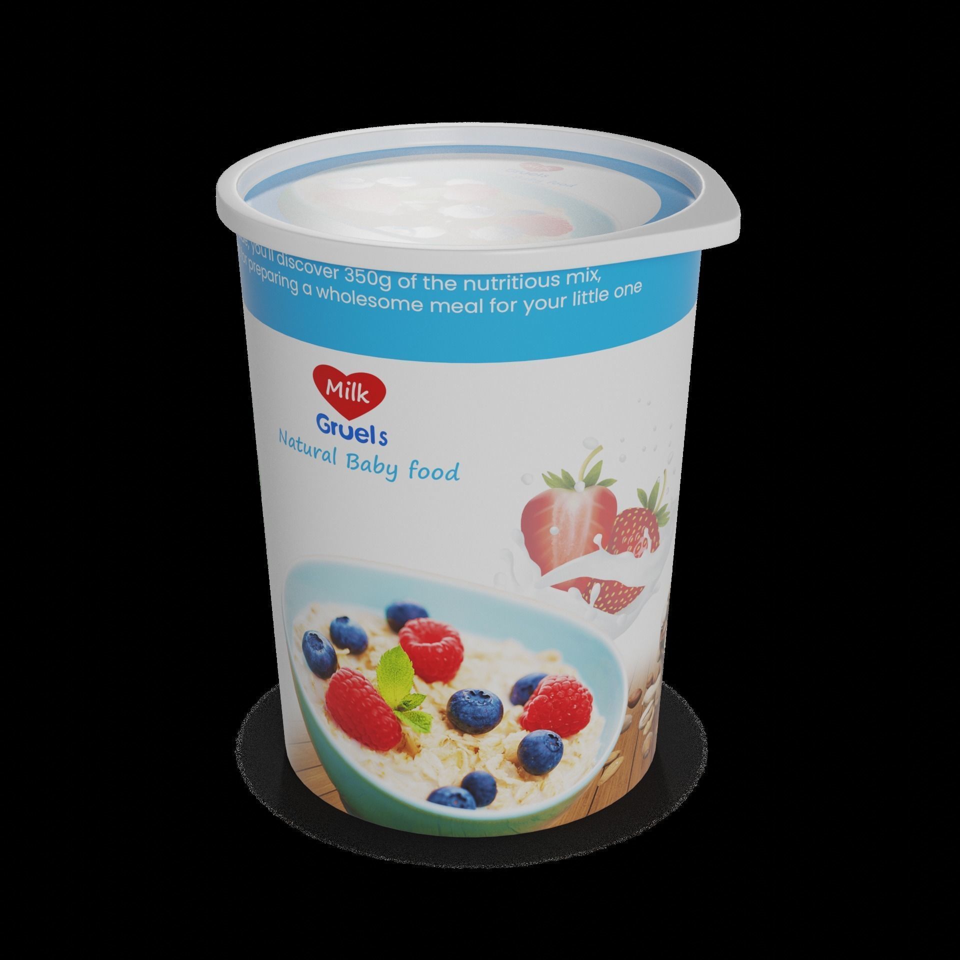 Milk-based gruel from Milk-based gruel from Baby and kids Low-poly 3D model_1