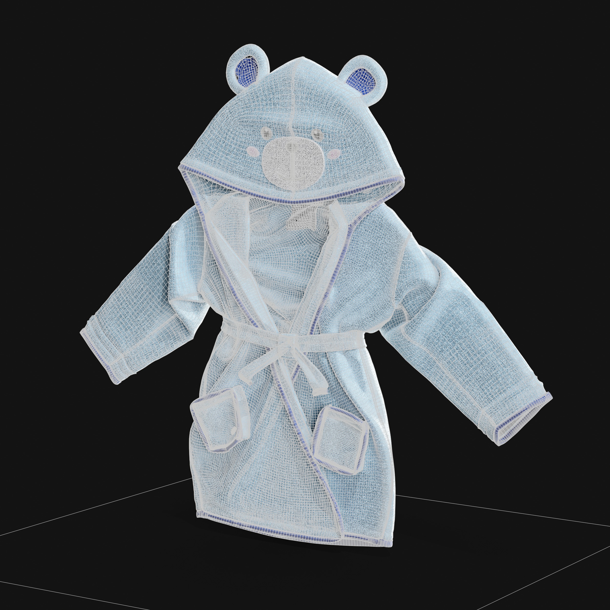 Bathtime products Baby Bathrobe 3D model_10