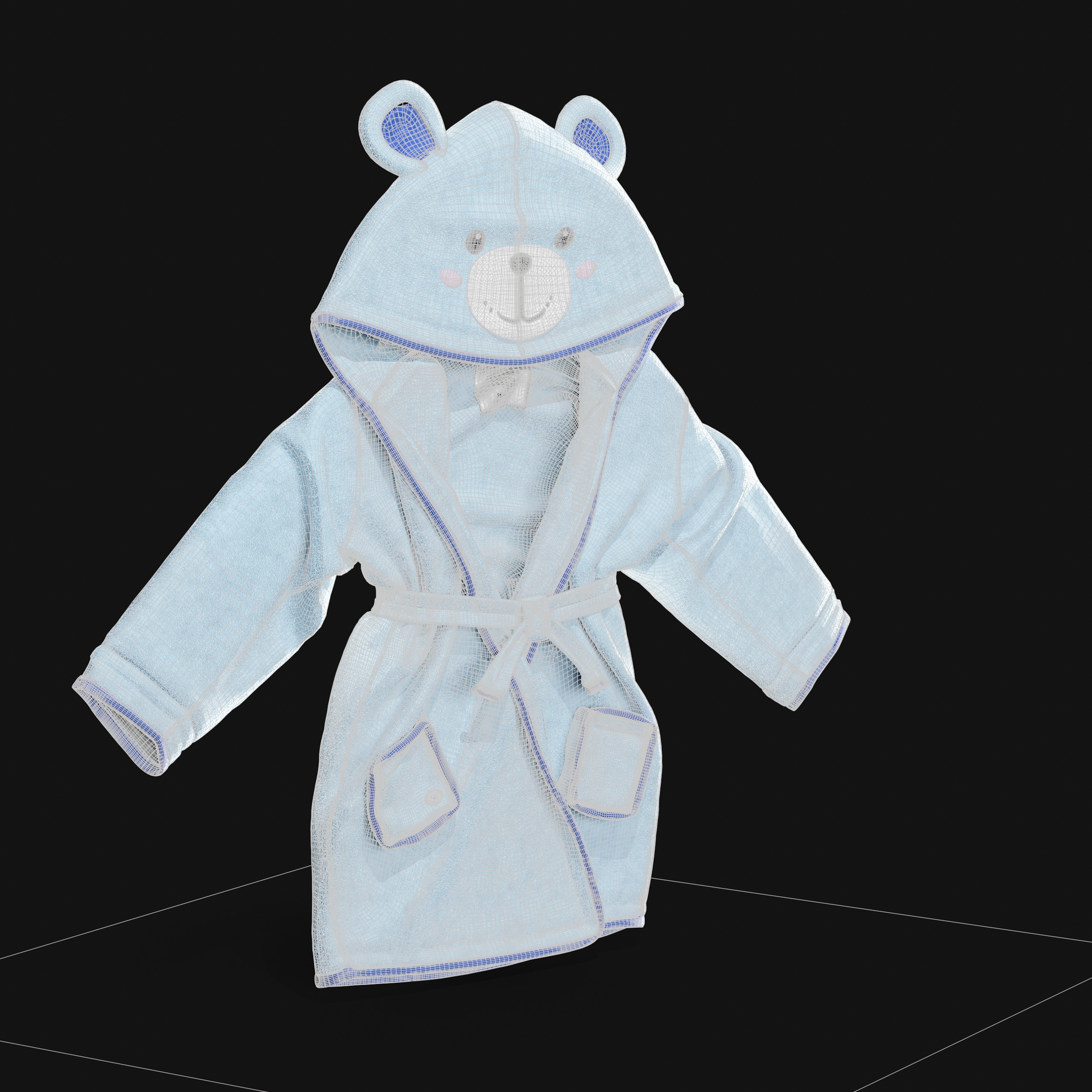 Bathtime products Baby Bathrobe 3D model_12