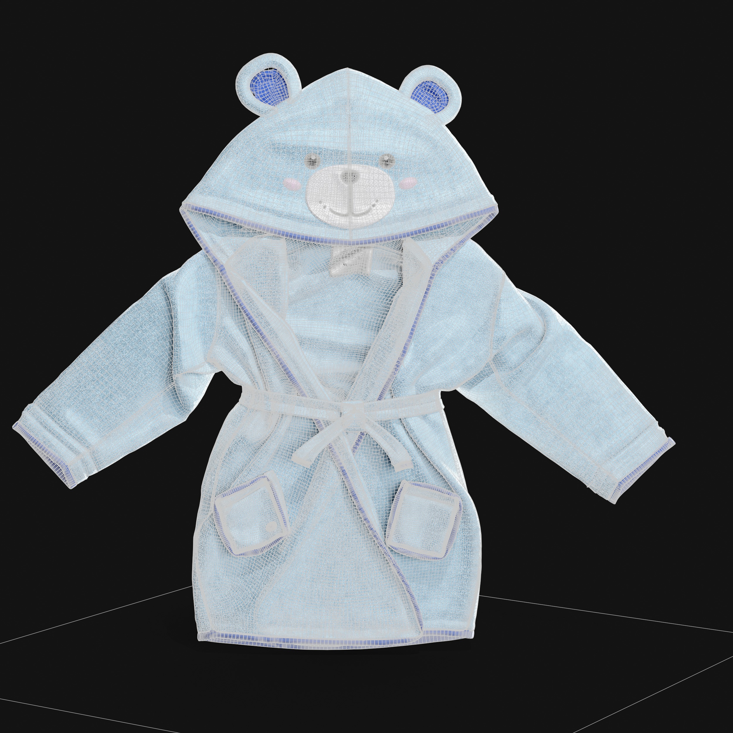 Bathtime products Baby Bathrobe 3D model_11