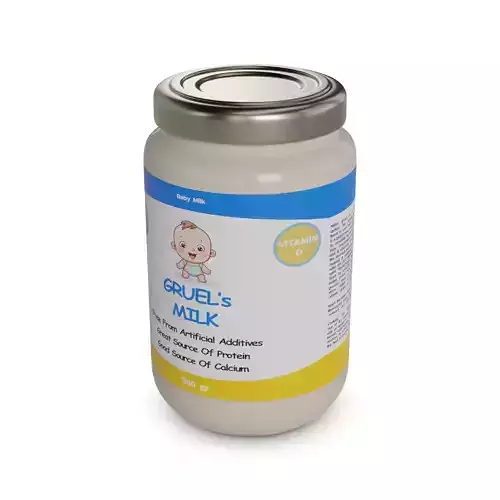 Milk-based gruel from Milk-based gruel from Baby and kids Low-poly 3D model