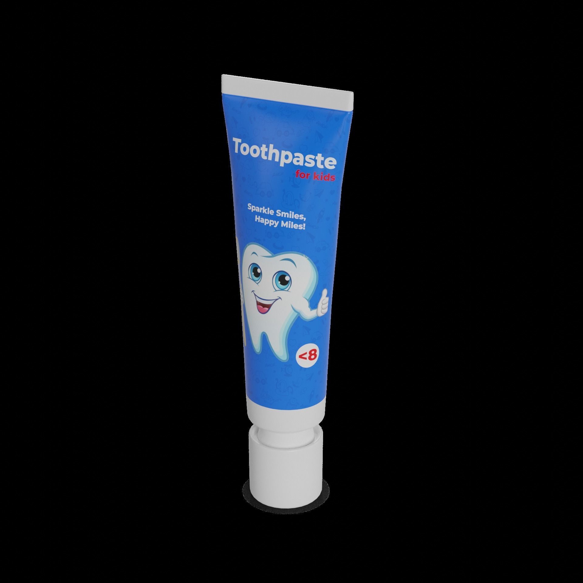 Oral hygiene products Toothpaste Low-poly 3D model_1