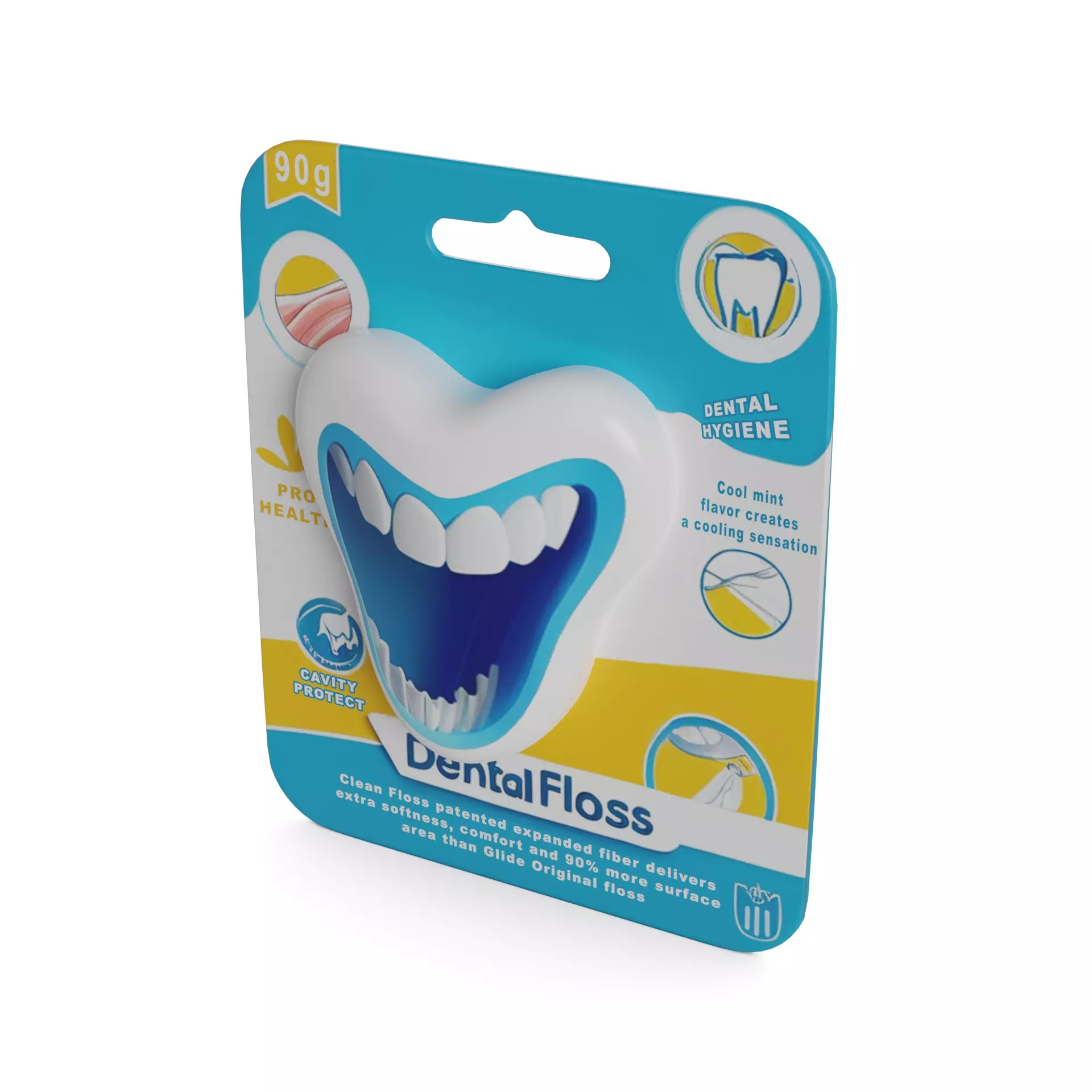 Oral hygiene products Dental Floss Low-poly 3D model_0